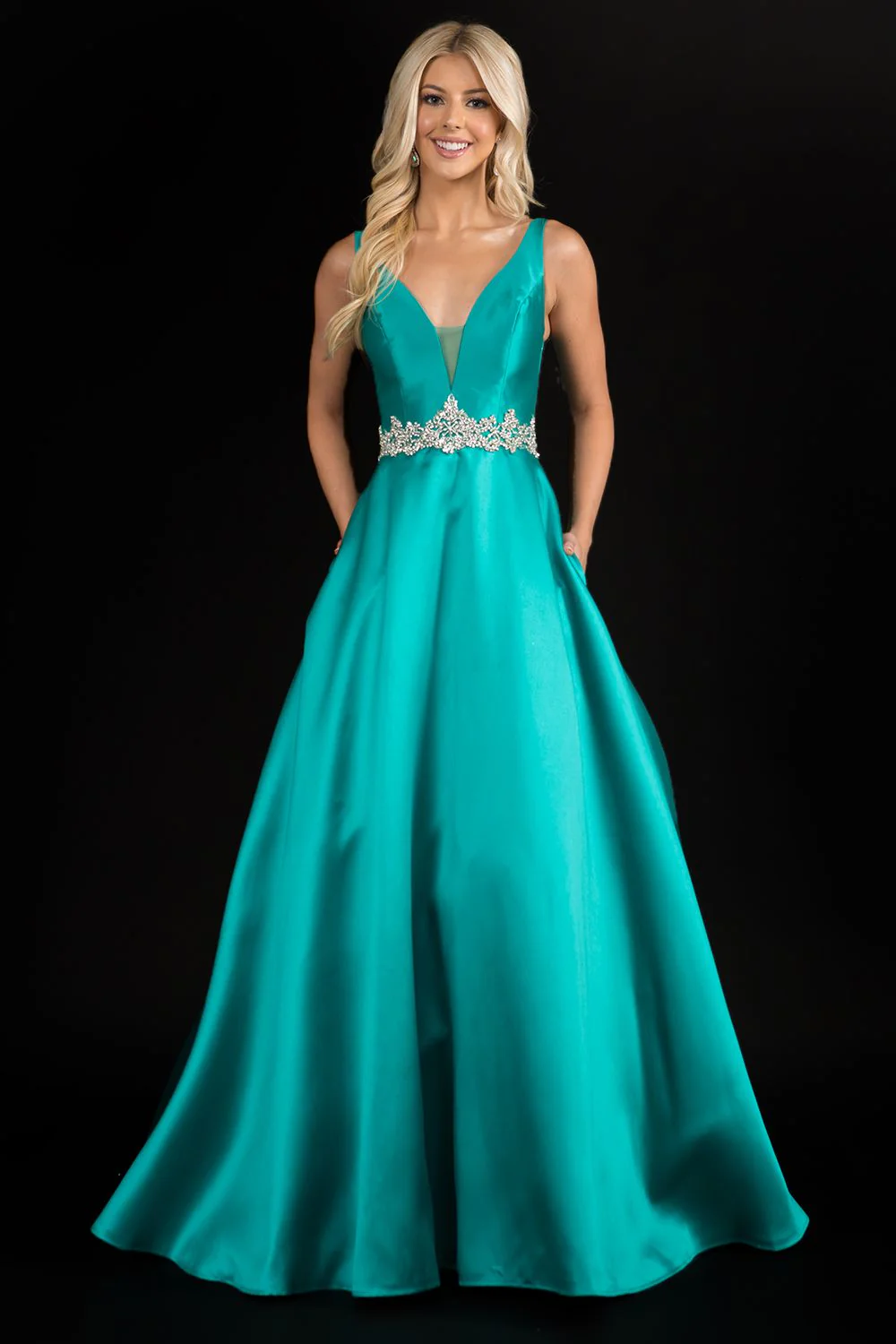 Nina Canacci 2297 Size 6 Royal plunging neckline A line prom dress formal evening gown - Image 5