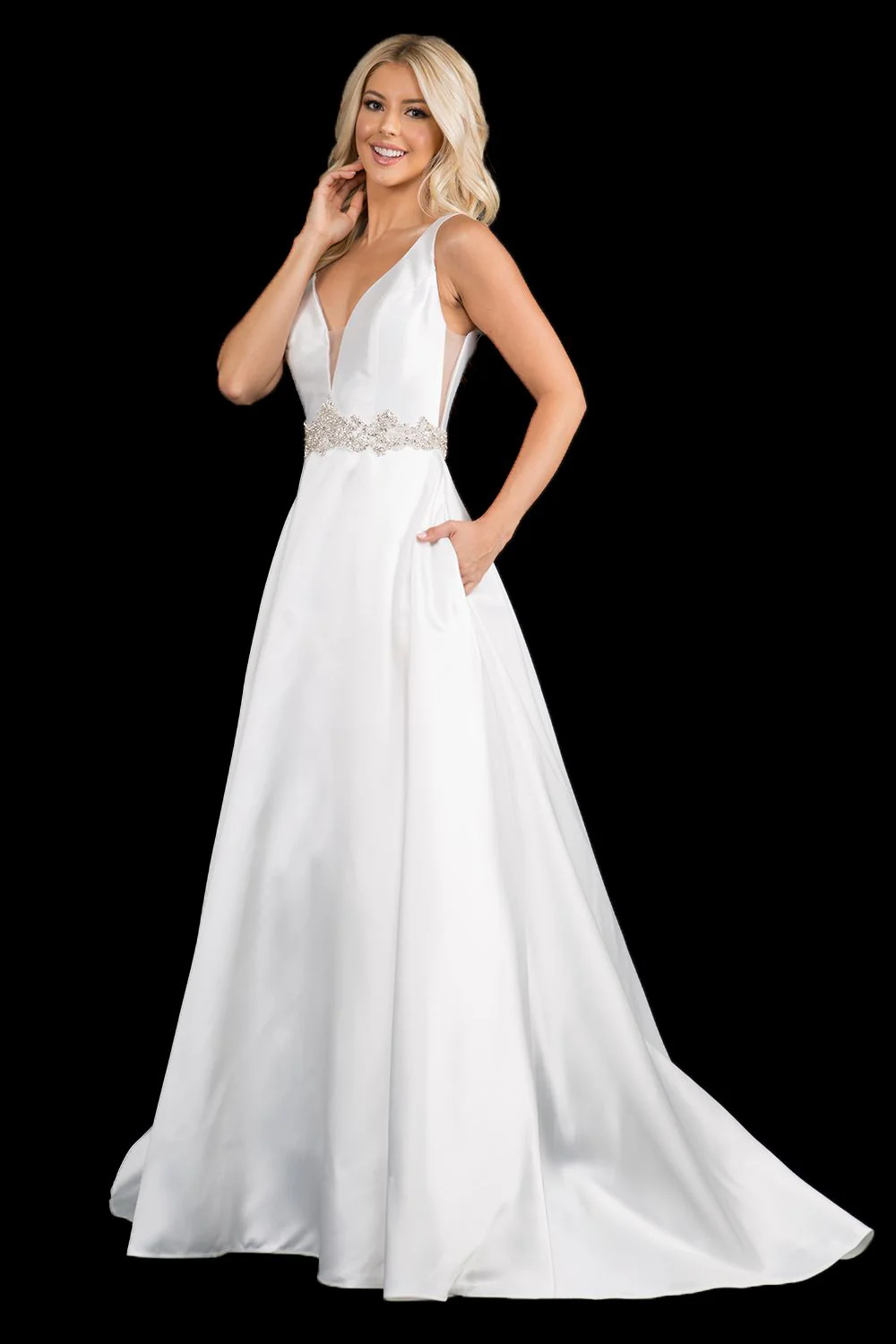Nina Canacci 2297 Size 6 Royal plunging neckline A line prom dress formal evening gown - Image 8