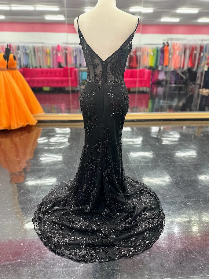 Nina Canacci 2437 Size 4 Emerald Beaded Sheer Corset Prom Dress Evening Gown Mermaid - Image 6