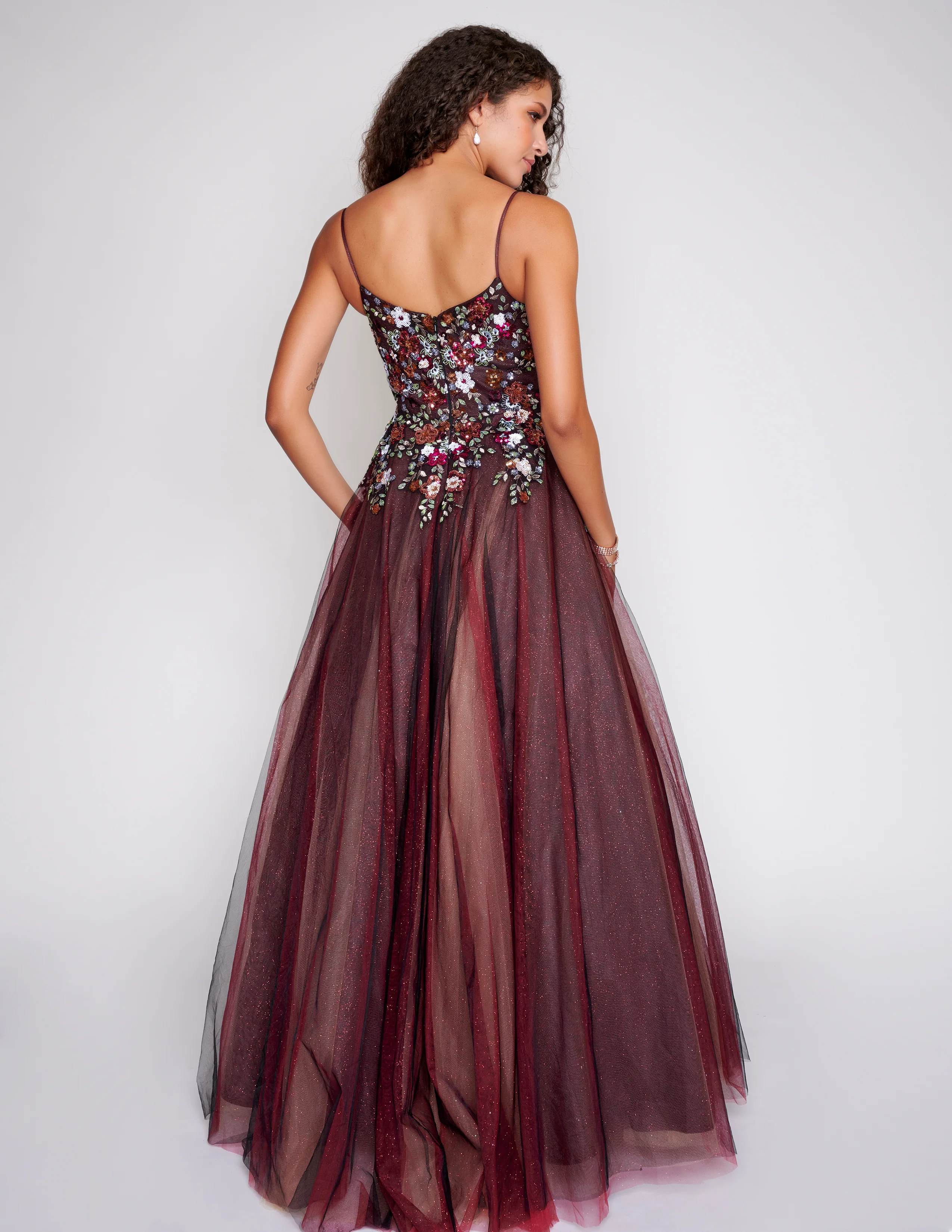 Nina Canacci 3206 A Line Shimmer Lace Prom Dress Tulle Ball Gown Scoop Neck Formal - Image 4