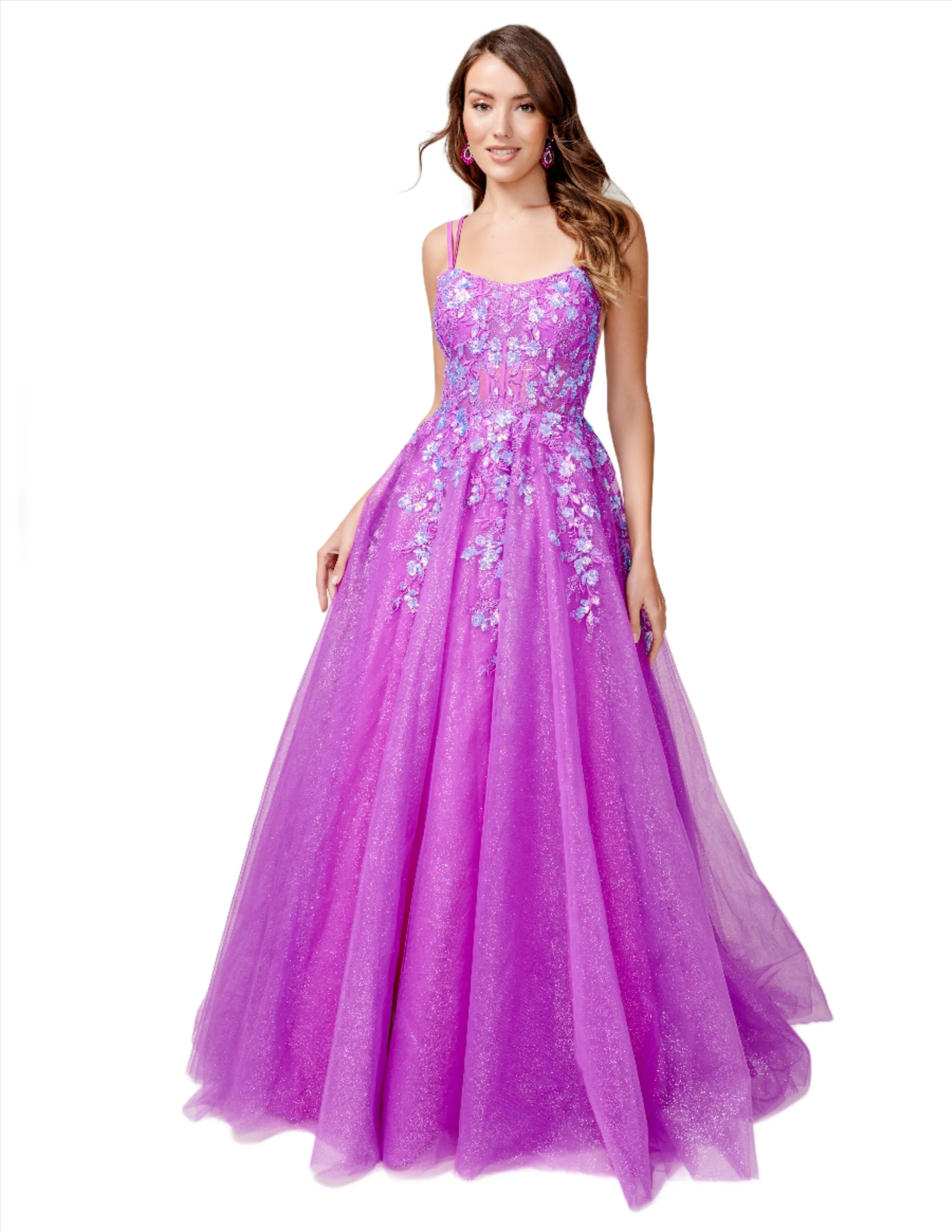 Nina Canacci 3263 Size 0 Turquoise Shimmer A Line Prom Dress Sequin Lace Corset Ball Gown Formal Sheer - Image 3