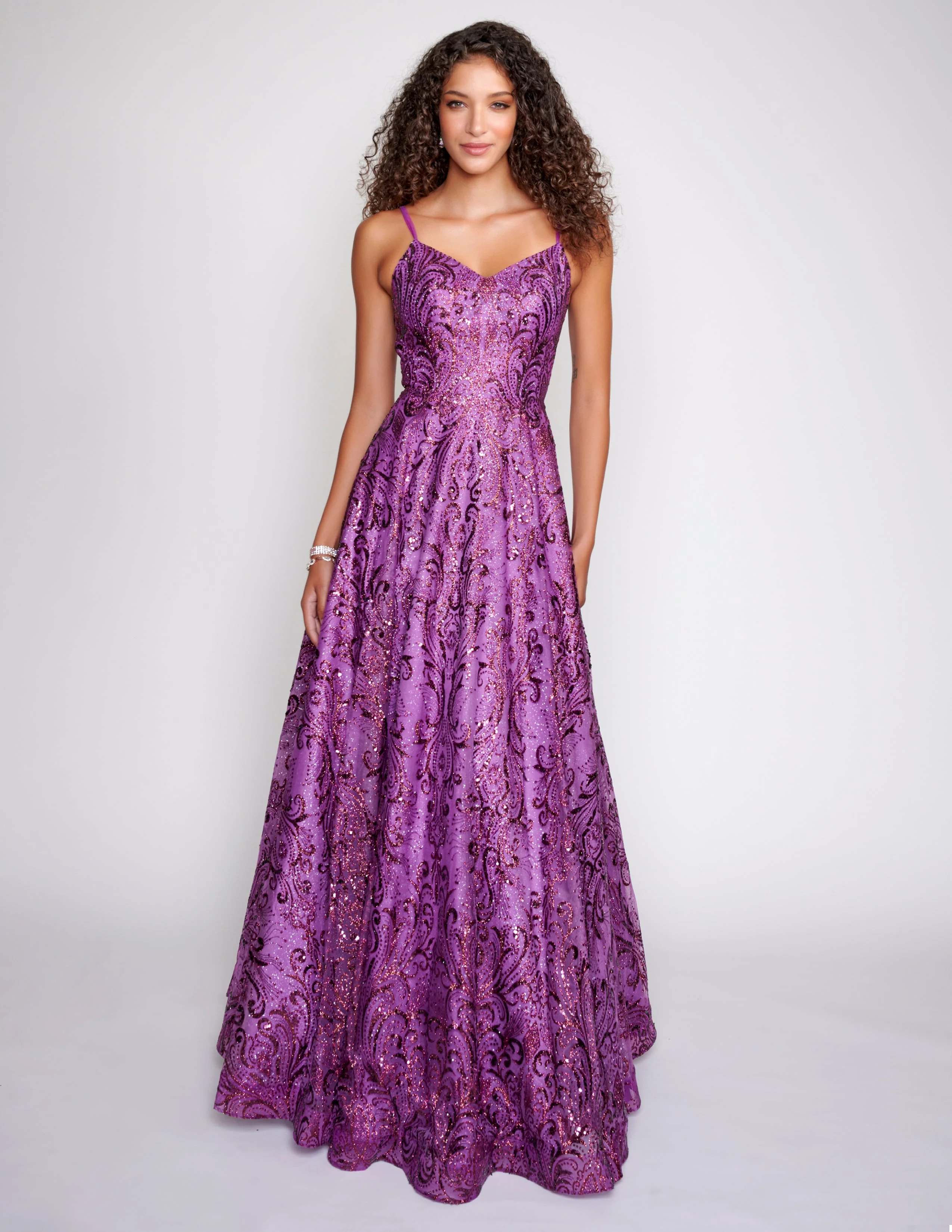 Nina Canacci 4304 Size 2 Royal Shimmer Prom Dress A Line V Neckline Open Back Evening Gown - Image 5