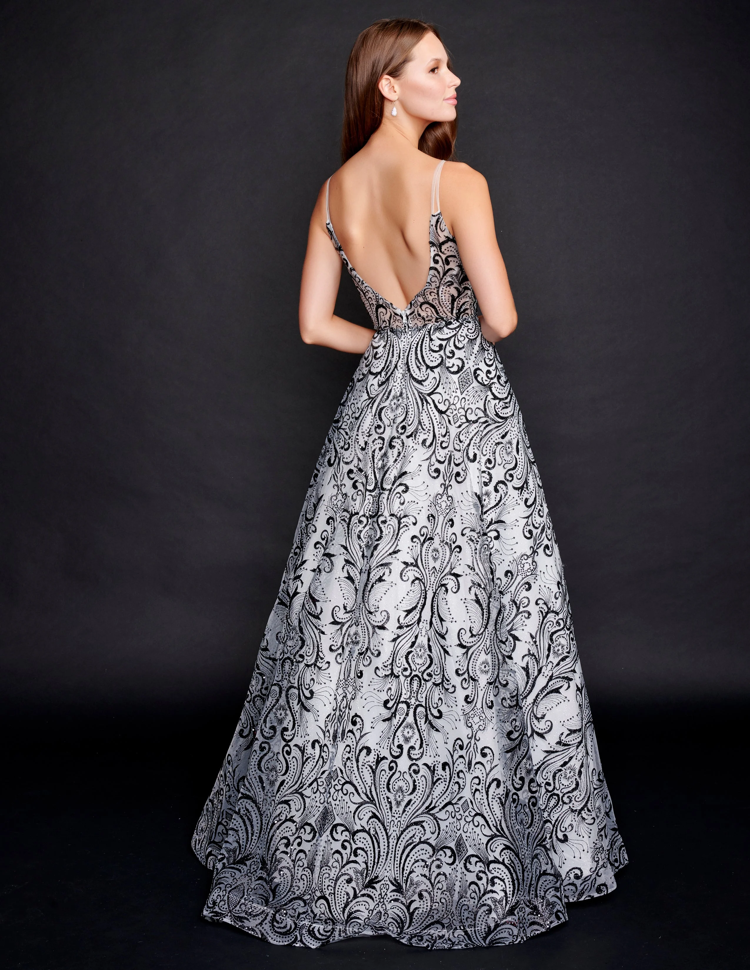 Nina Canacci 4304 Size 2 Royal Shimmer Prom Dress A Line V Neckline Open Back Evening Gown - Image 7