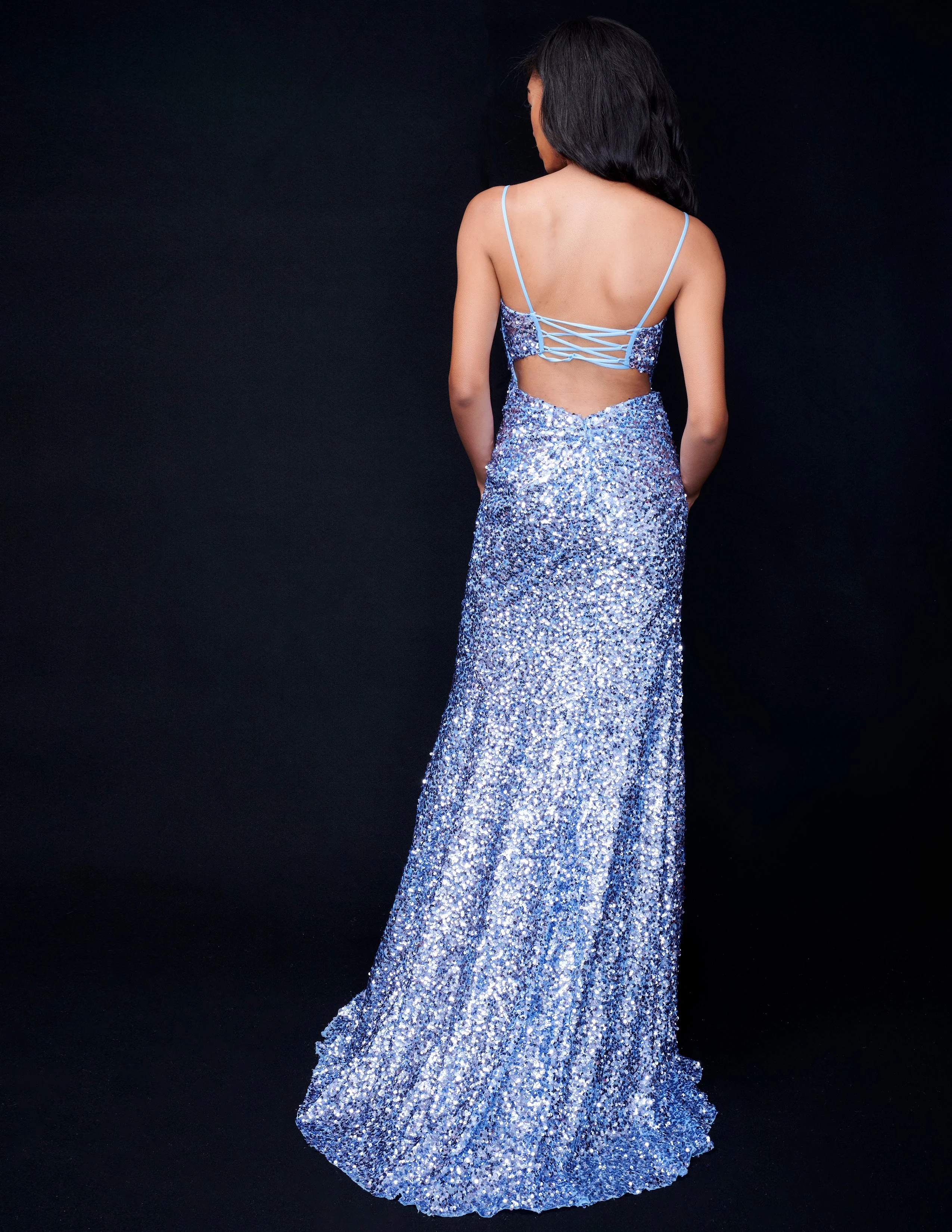 Nina Canacci 4406 Size 2, 4 Fuchsia Sequin Corset Prom Dress Backless Maxi Slit Formal Evening Gown - Image 9