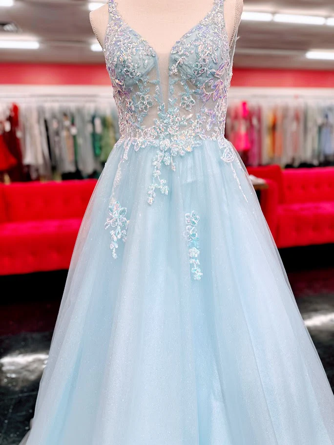 Nina Canacci 4427 Size 4 Fuchsia Sequin Lace Sheer Ballgown Prom Dress A Line V Neck Formal Gown - Image 6