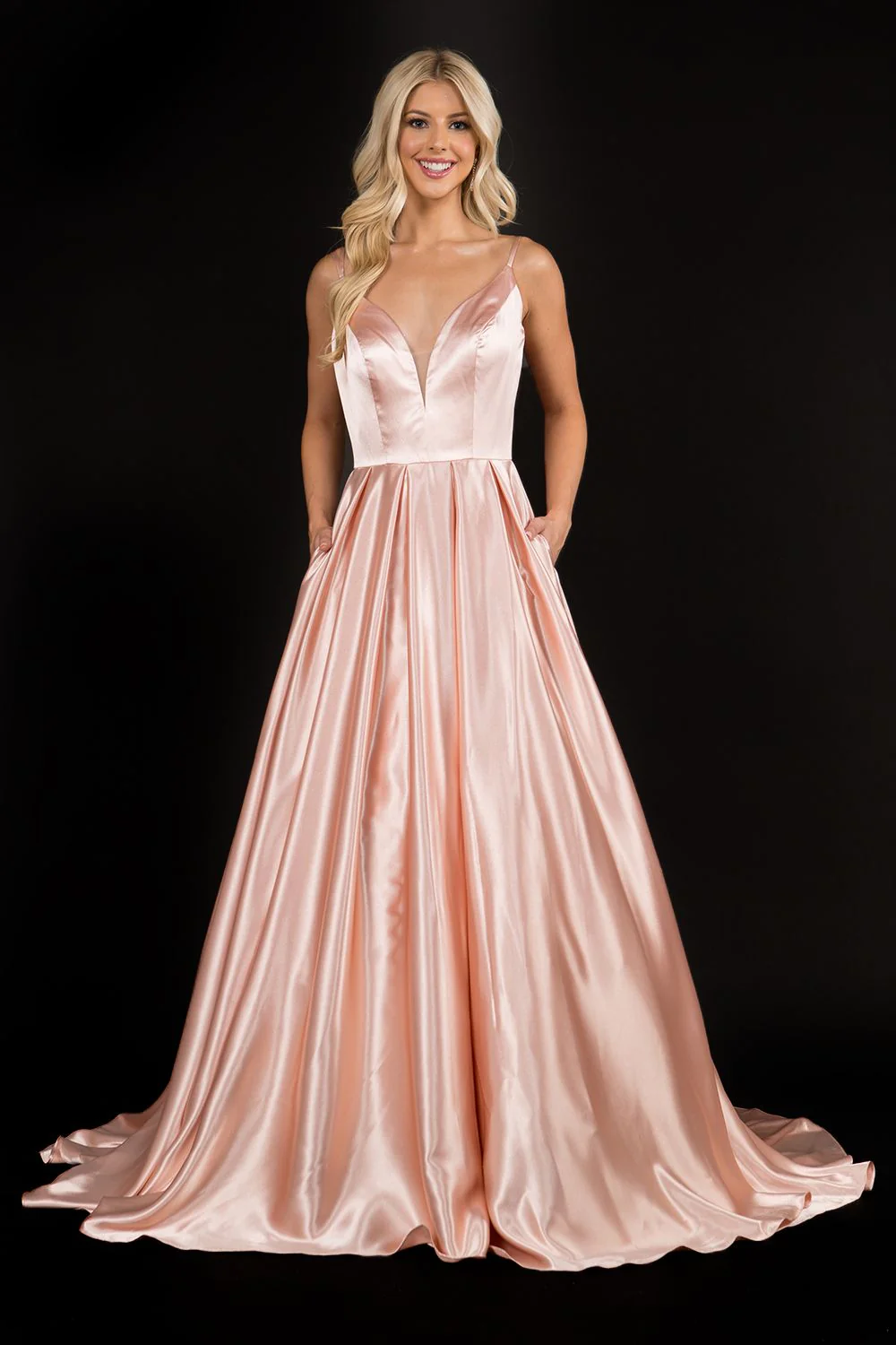 Nina Canacci 6549 size 6 Ivory Satin bow in back A line wedding dress bridal gown - Image 4