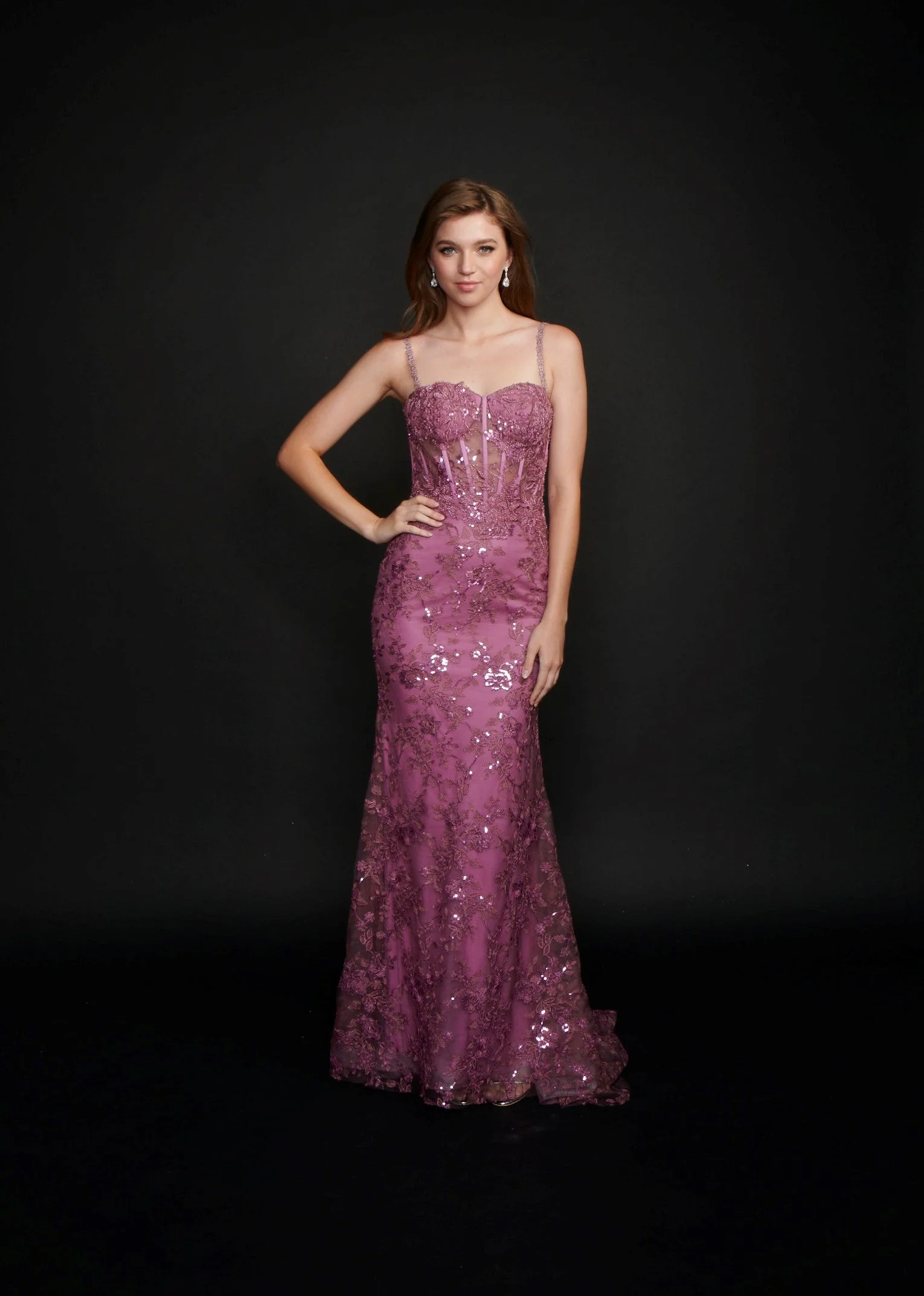 Nina Canacci 6556 Size 8 Long Mermaid Prom Pageant Gown Sheer Lace Corset Dress Train - Image 13