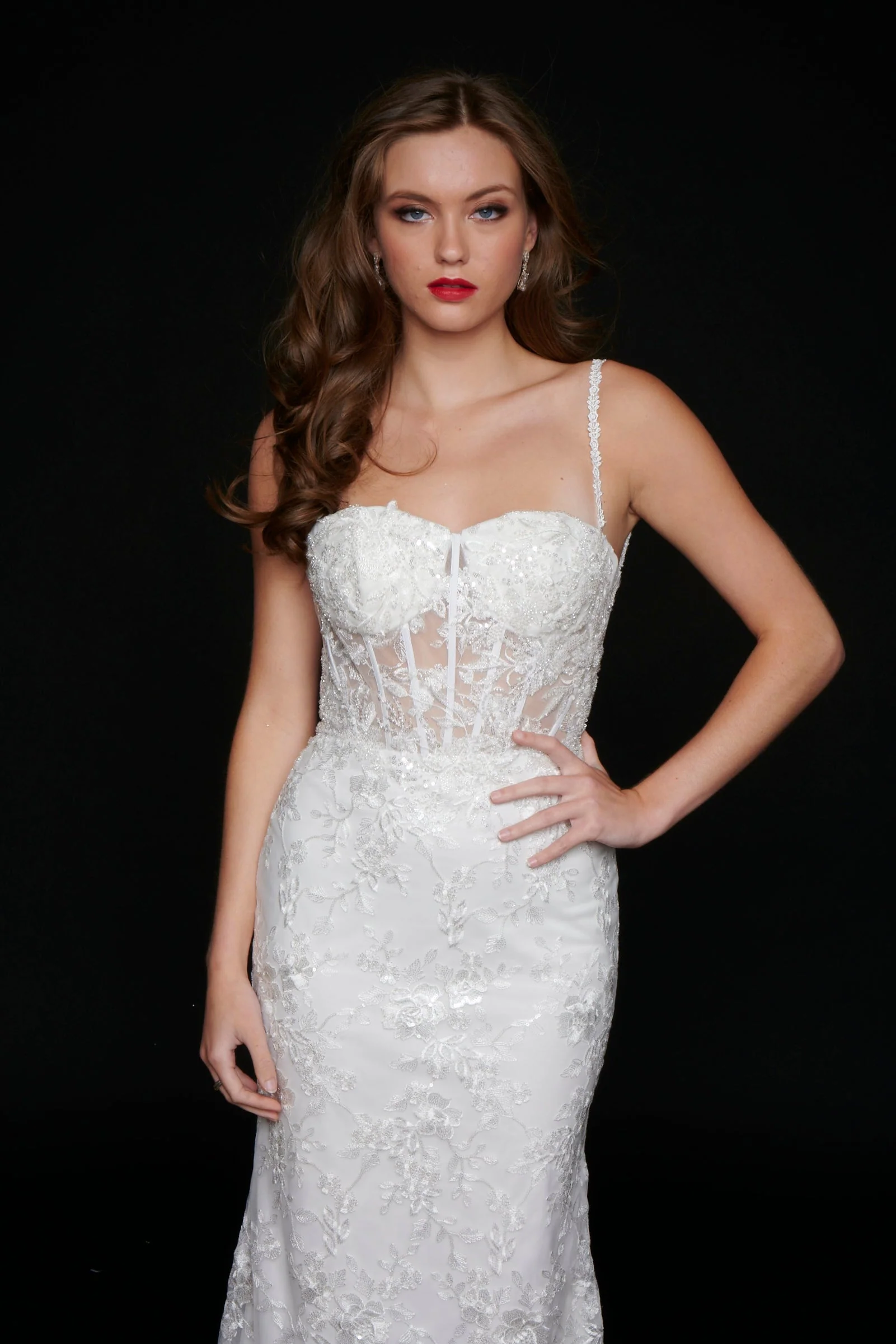 Nina Canacci 6556 Size 8 Long Mermaid Prom Pageant Gown Sheer Lace Corset Dress Train - Image 14