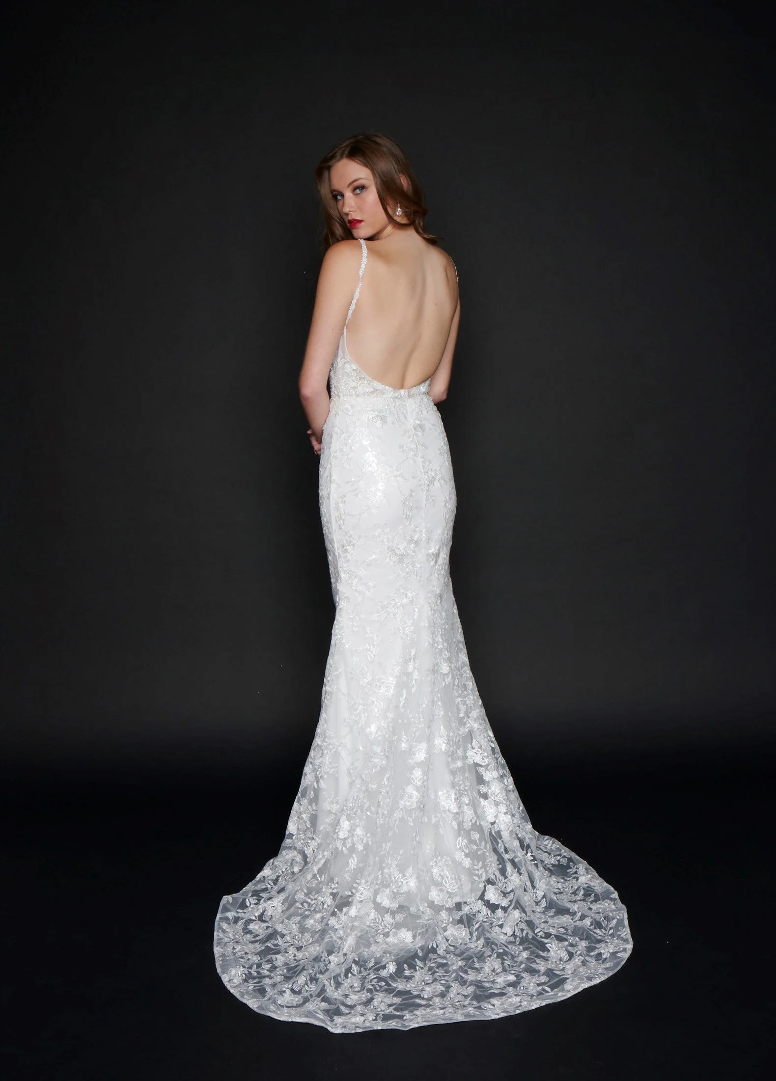 Nina Canacci 6556 Size 8 Long Mermaid Prom Pageant Gown Sheer Lace Corset Dress Train - Image 15
