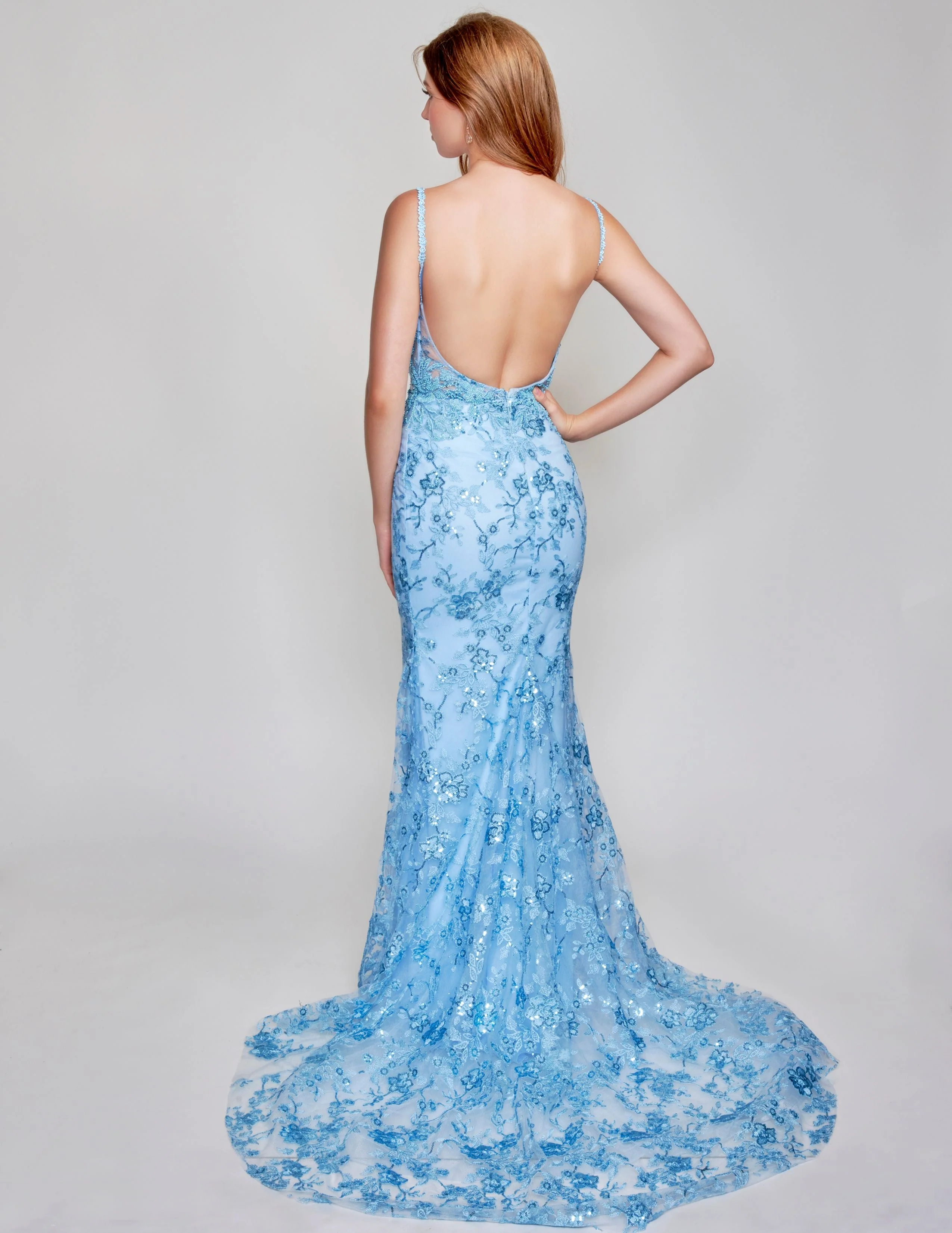 Nina Canacci 6556 Size 8 Long Mermaid Prom Pageant Gown Sheer Lace Corset Dress Train - Image 22