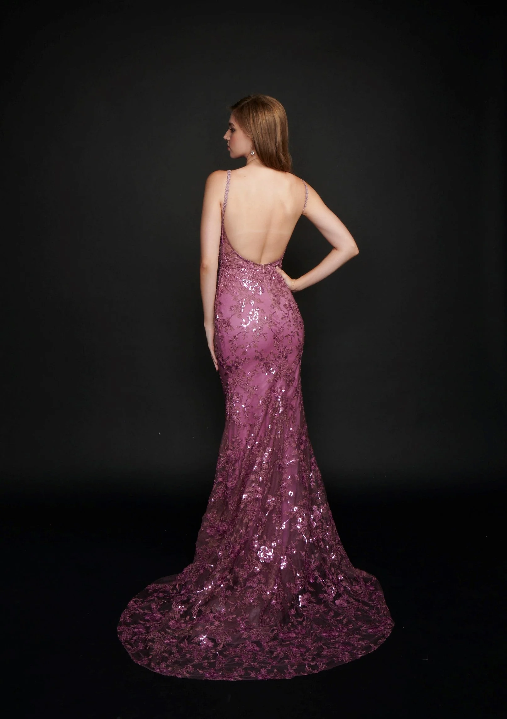 Nina Canacci 6556 Size 8 Long Mermaid Prom Pageant Gown Sheer Lace Corset Dress Train - Image 7