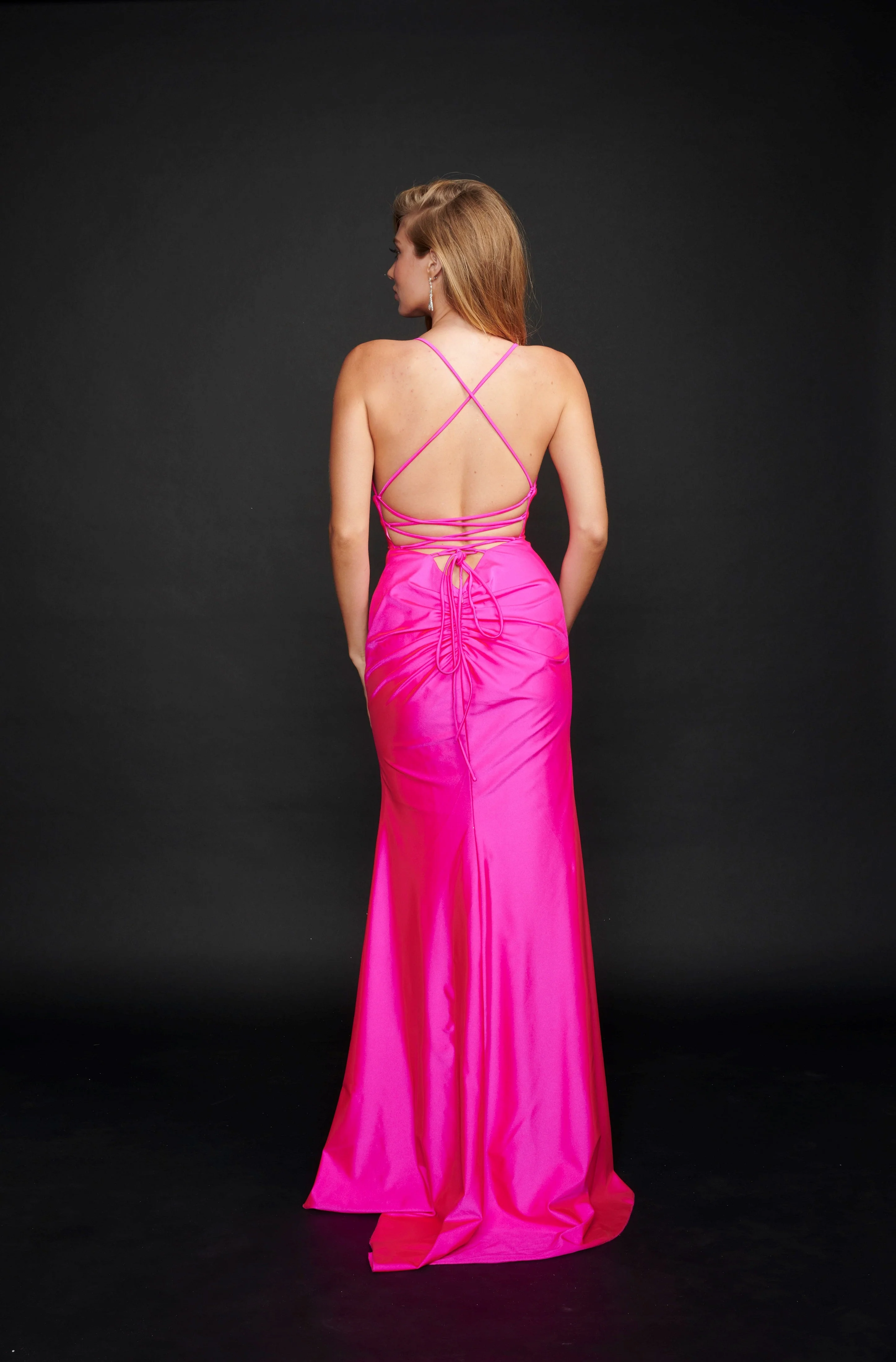 Nina Canacci 6567 Size 8, 10 Hot Pink Prom Dress Backless - Image 2