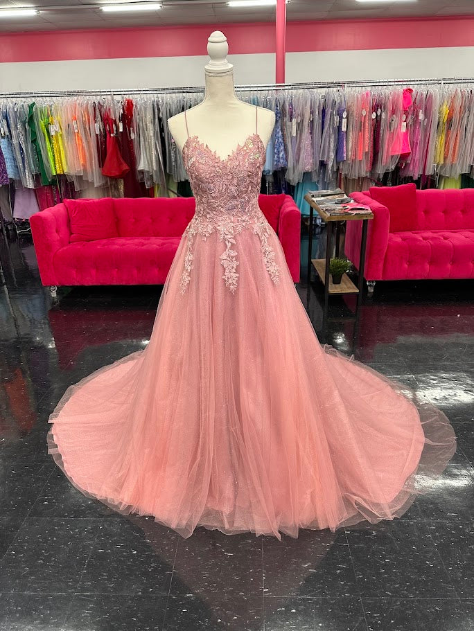 Nina Canacci 6624 Size 4 Mauve Long A Line Corset Prom Dress Backless Train Pageant Formal Gown (Copy) - Image 12
