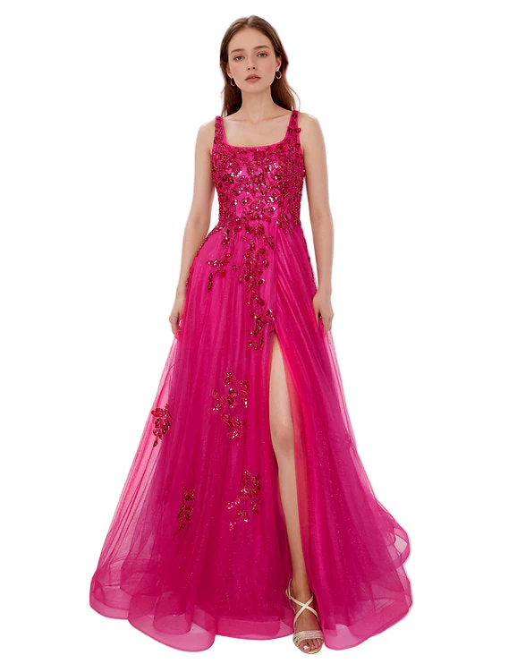 Nina Canacci 6626 Size 22 Emerald A Line Prom Dress Sequin Scoop Neck Maxi Slit Formal Sequin Gown - Image 3