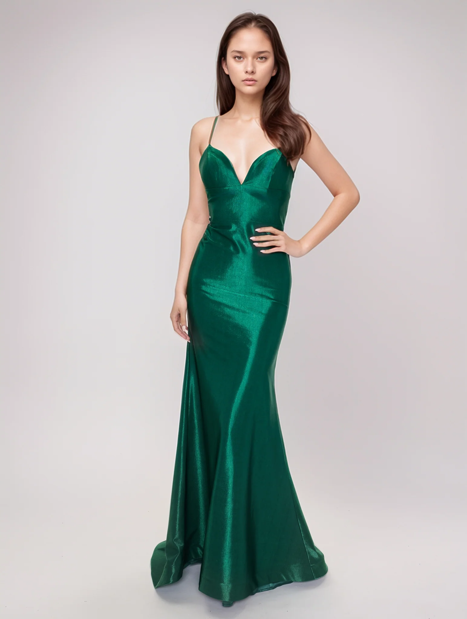 Nina Canacci 6632 Size 2 Emerald Backless Fitted Prom Dress V Neck Formal Evening Gown Corset