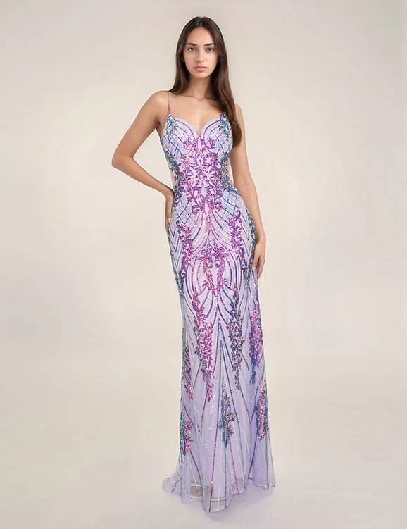 Nina Canacci 7609 Size 6 White Long Sequin Prom Dress Sheer Back  Sheer Side Cut Out - Image 4