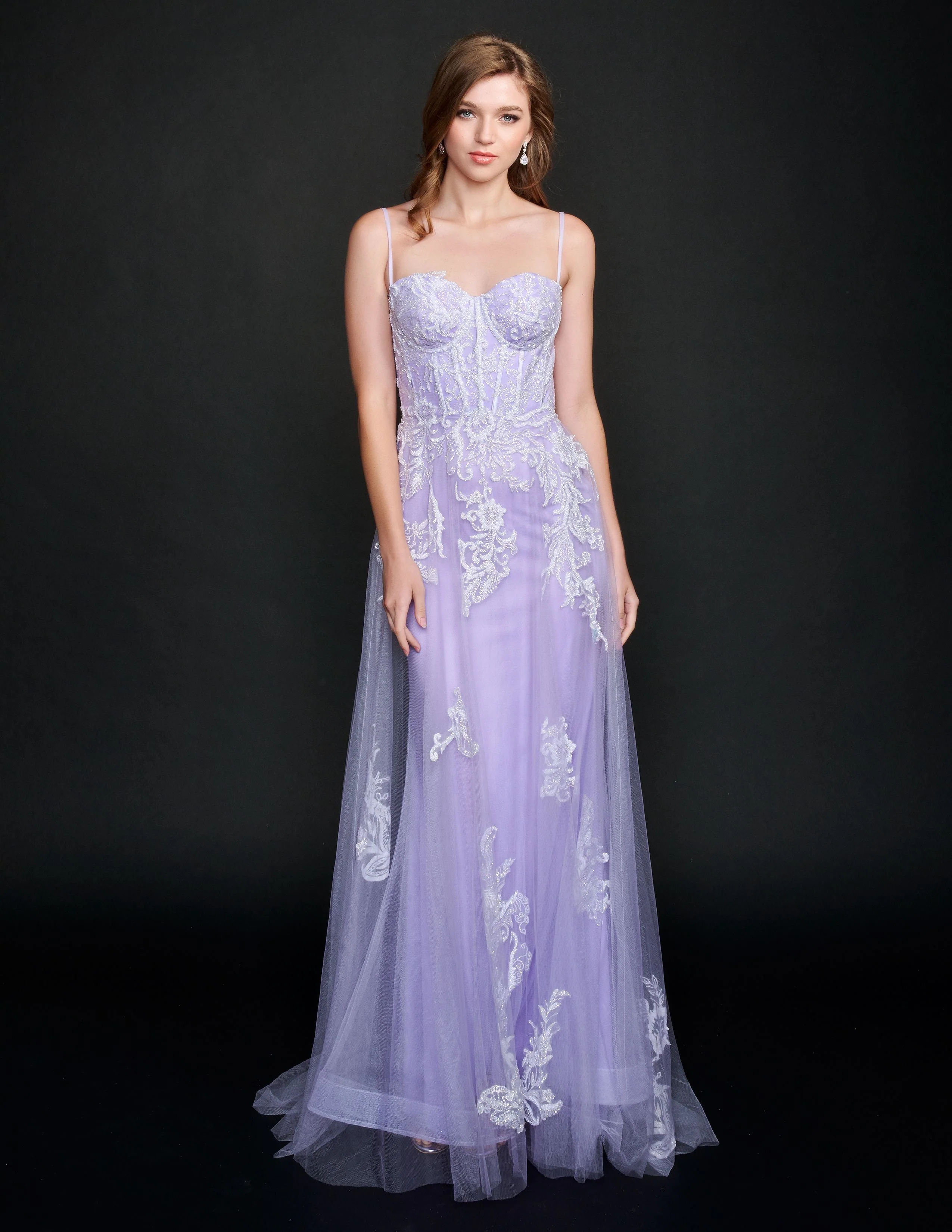 Nina Canacci 9132 Size 6 Long Straight Prom Pageant Gown Pearl accent corset dress - Image 6
