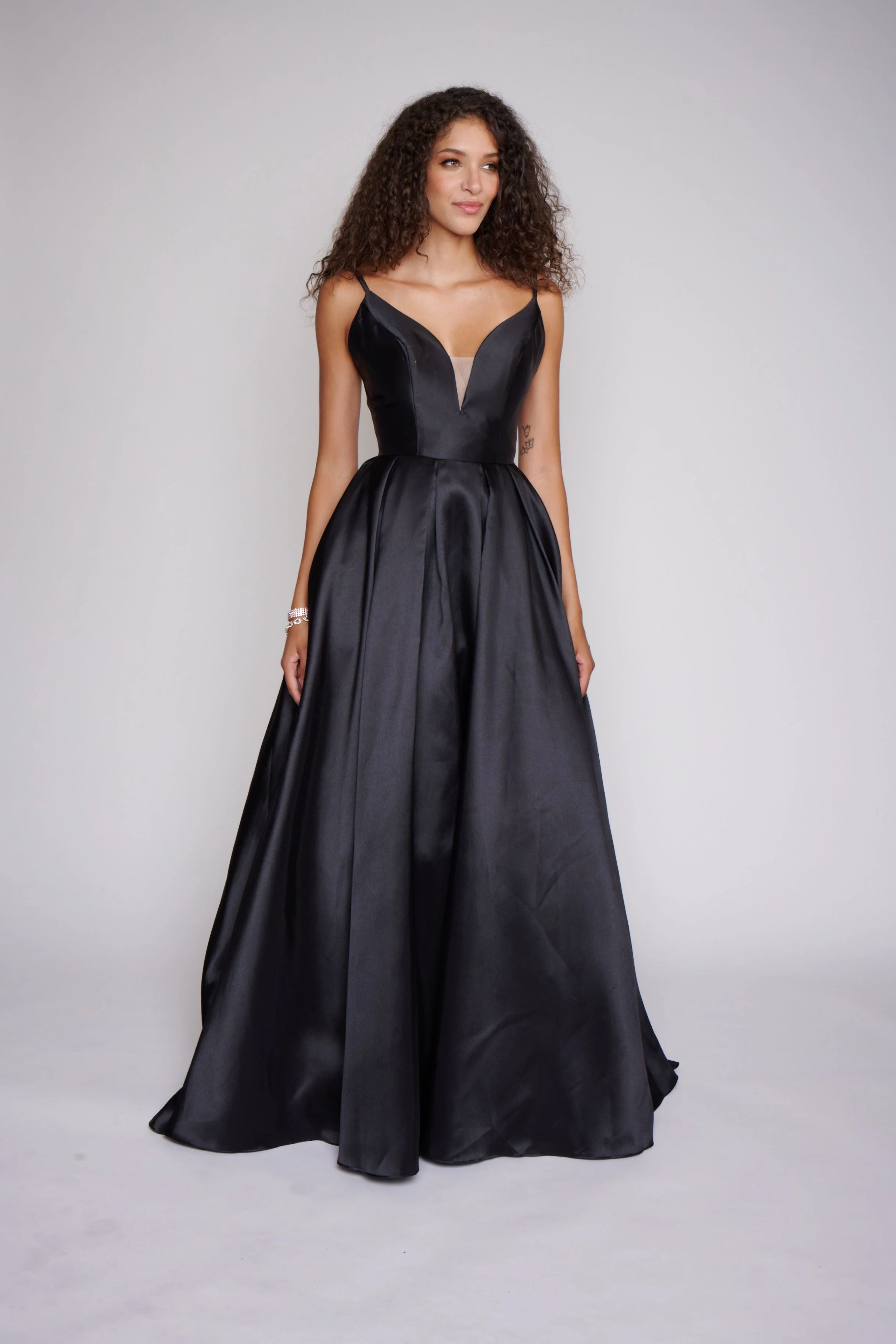 Nina Canacci B1900 Size 0 Black satin prom dress ballgown bow Formal Gown - Image 5