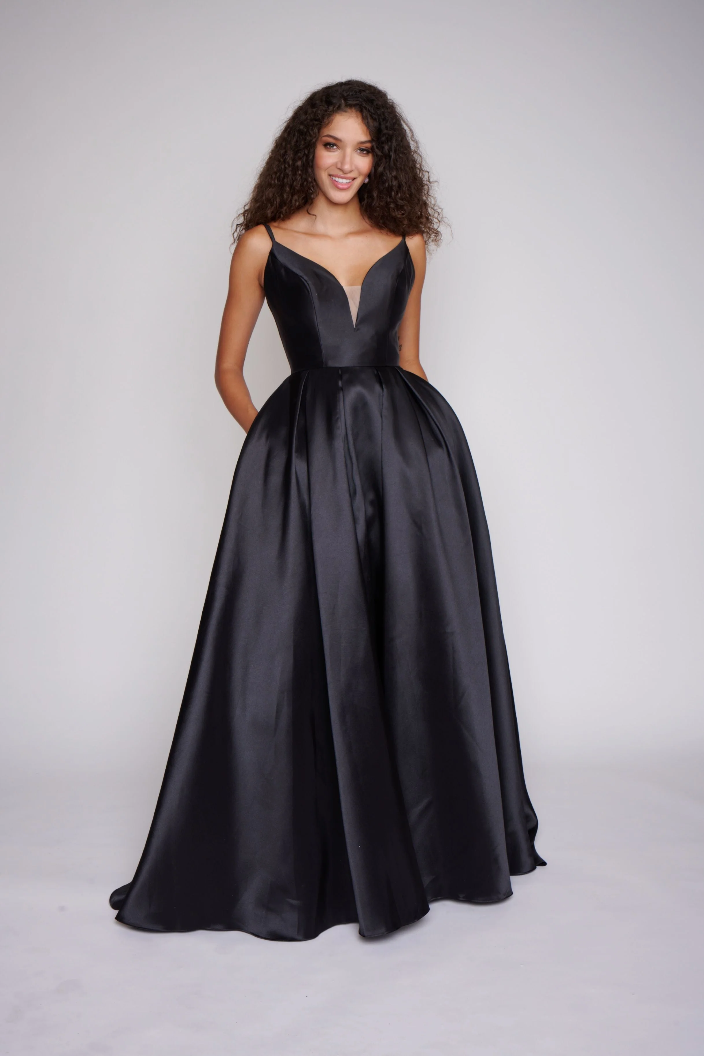Nina Canacci B1900 Size 0 Black satin prom dress ballgown bow Formal Gown - Image 6