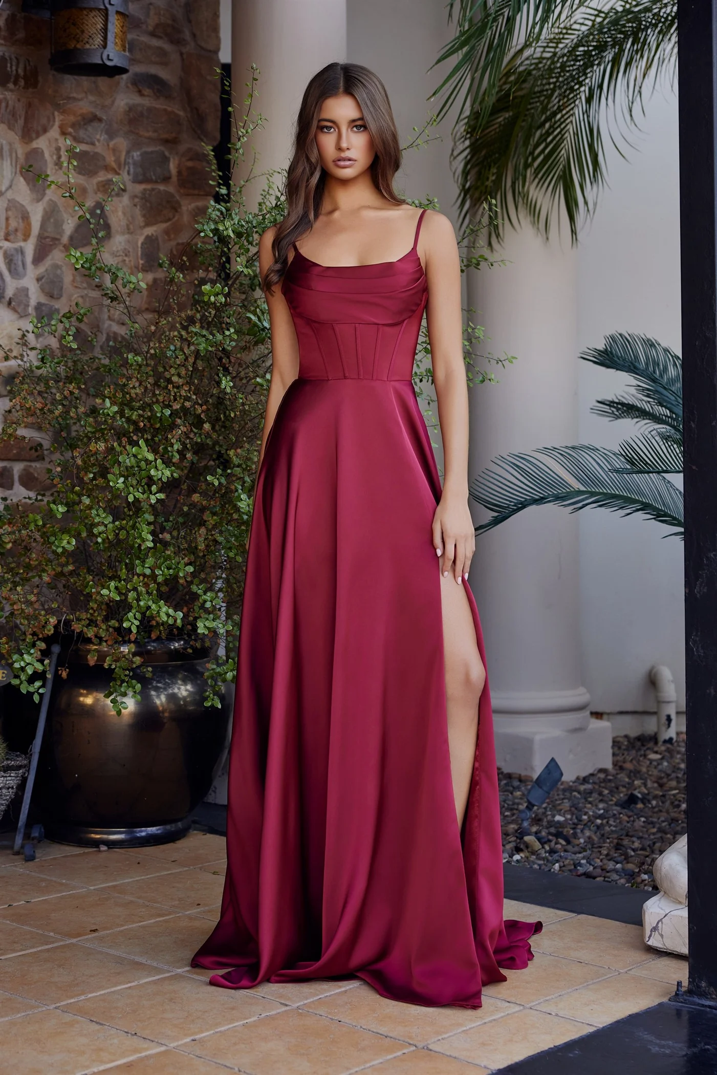 Nox Anabel A1744 Satin Corset Prom Dress Pageant Gown - Image 2