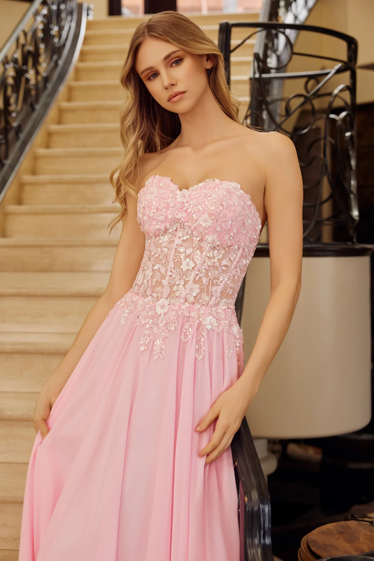 Nox Anabel C1617 Sheer Sequin Beaded Corset A-Line Prom Dress - Image 10