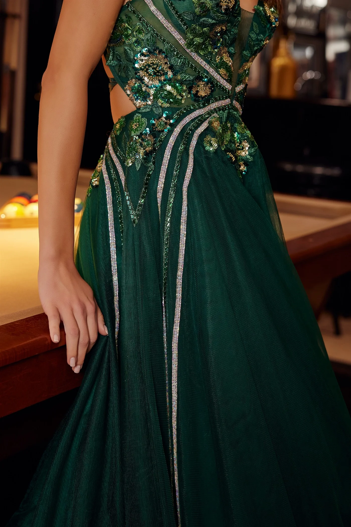 Nox Anabel G1795 Plunging V-Neckline Sheer Corset Prom Dress - Image 13
