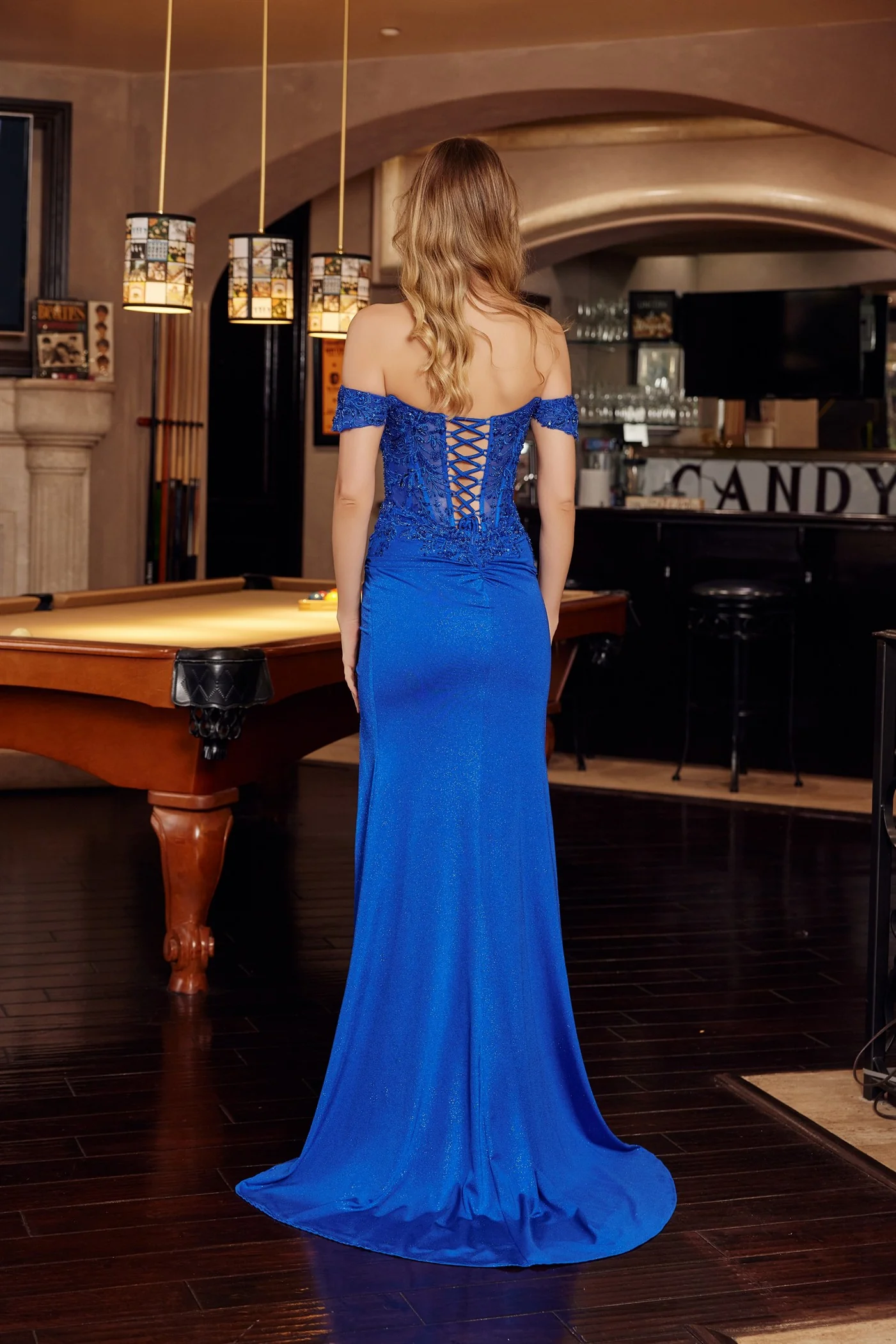Nox Anabel H1879 Off-the-Shoulder Sheer Corset Prom Dress - Image 6