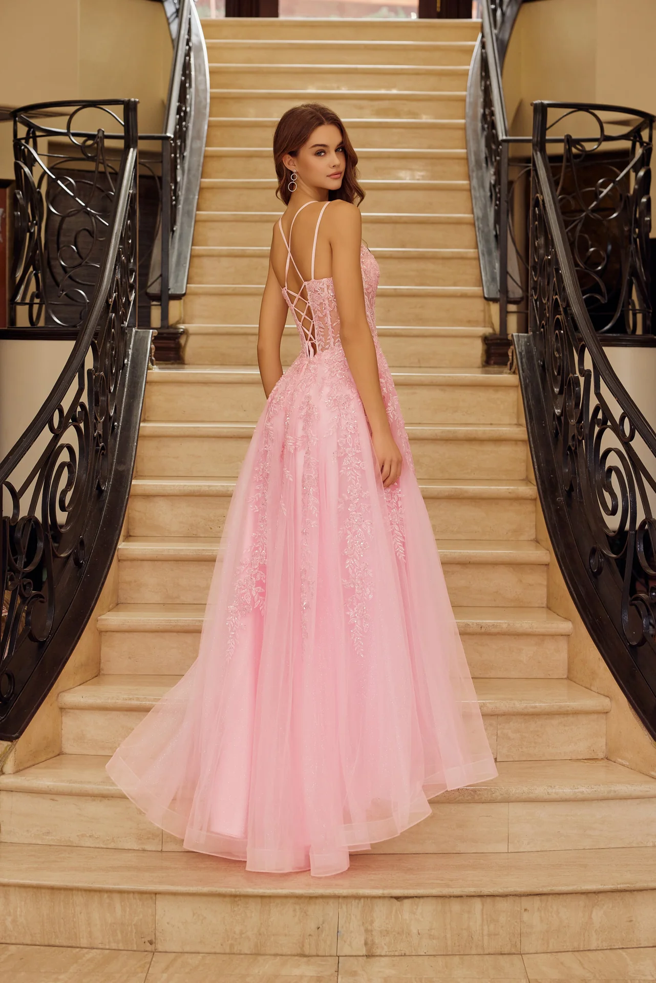 Nox Anabel H1882 Backless Sheer Corset Prom Pageant Dress - Image 4