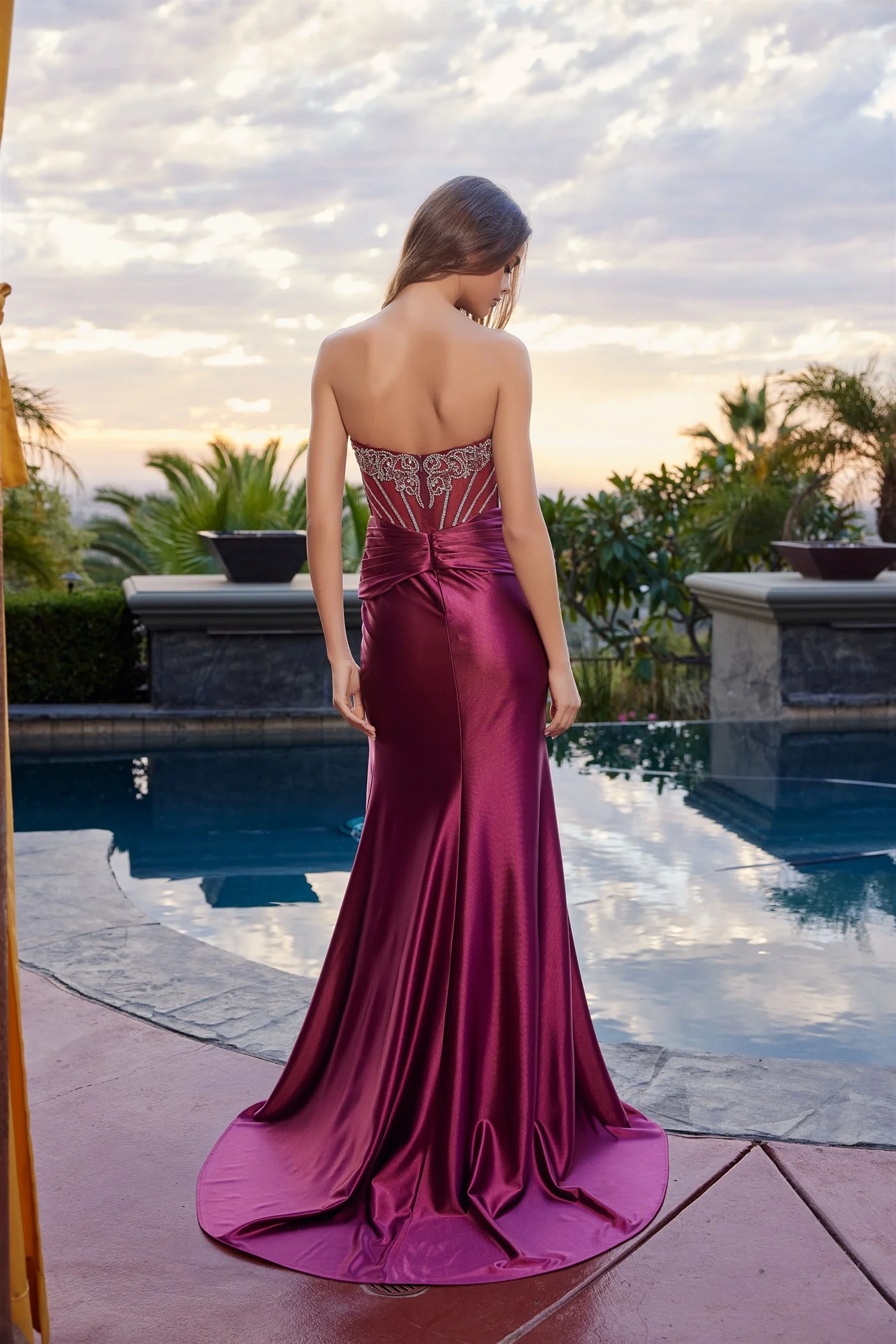 Nox Anabel L1771 Sheer Crystal Corset Scoop Neck Prom Dress - Image 4