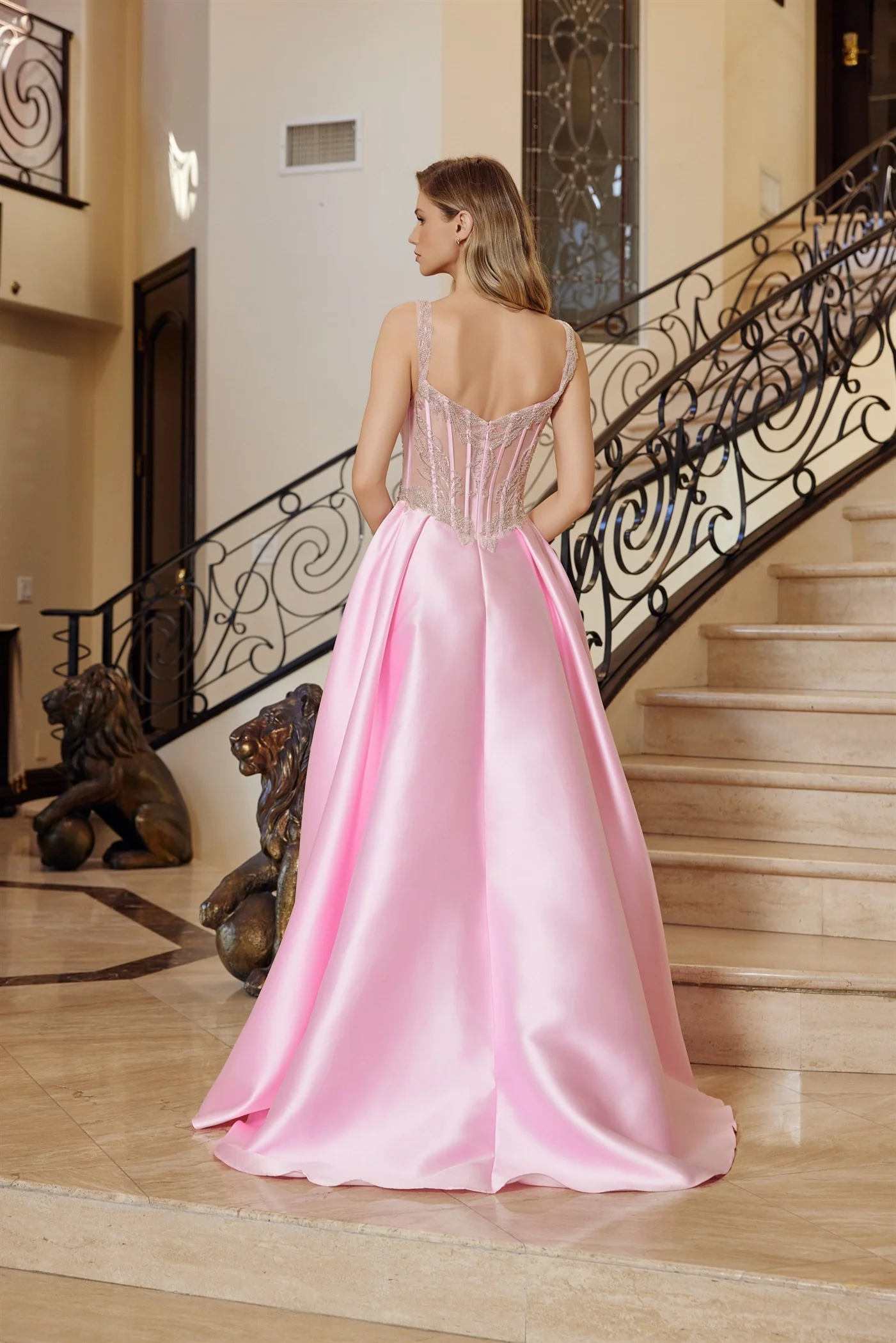 Nox Anabel Q1775 Sheer Corset Sweetheart A-Line Prom Dress - Image 4