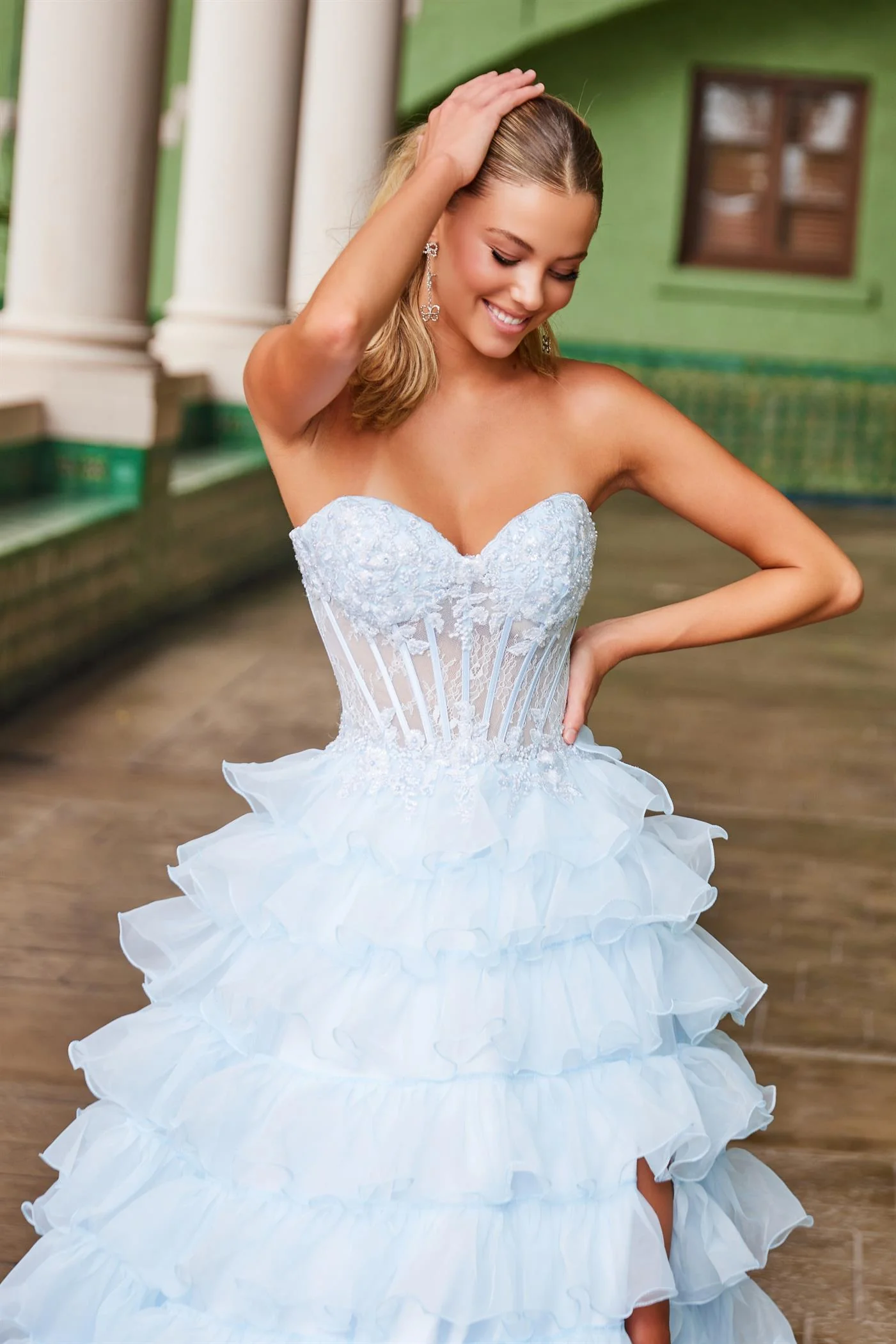 Nox Anabel R1688 A Line Prom Dress Lace Corset Ruffle - Image 10