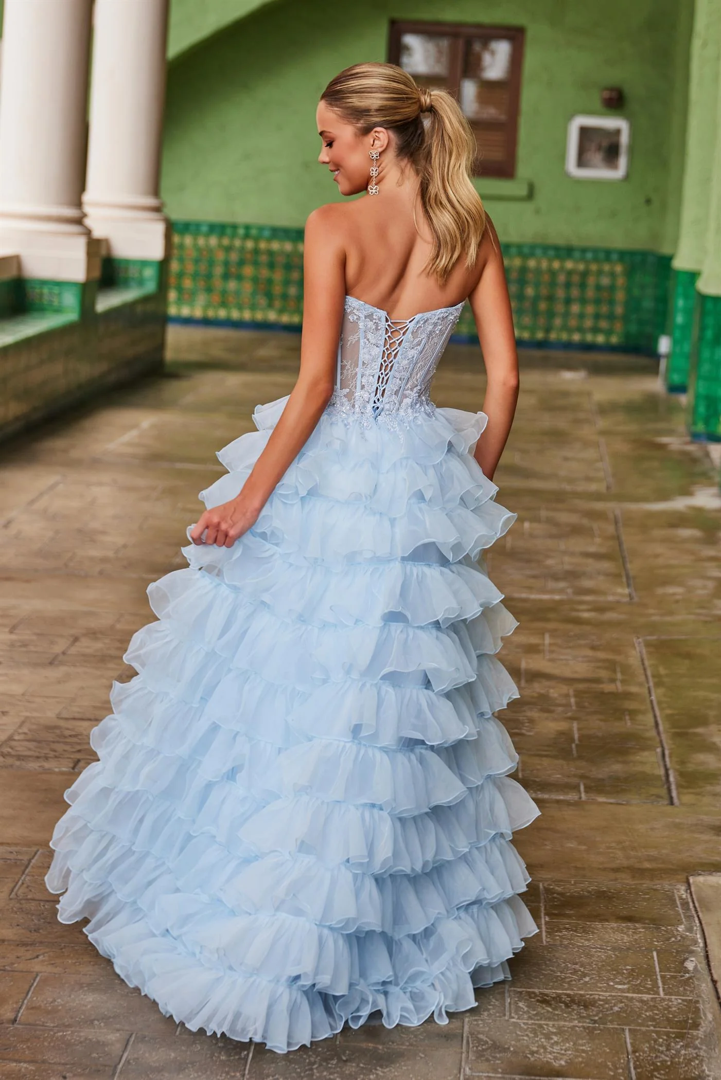 Nox Anabel R1688 A Line Prom Dress Lace Corset Ruffle - Image 13