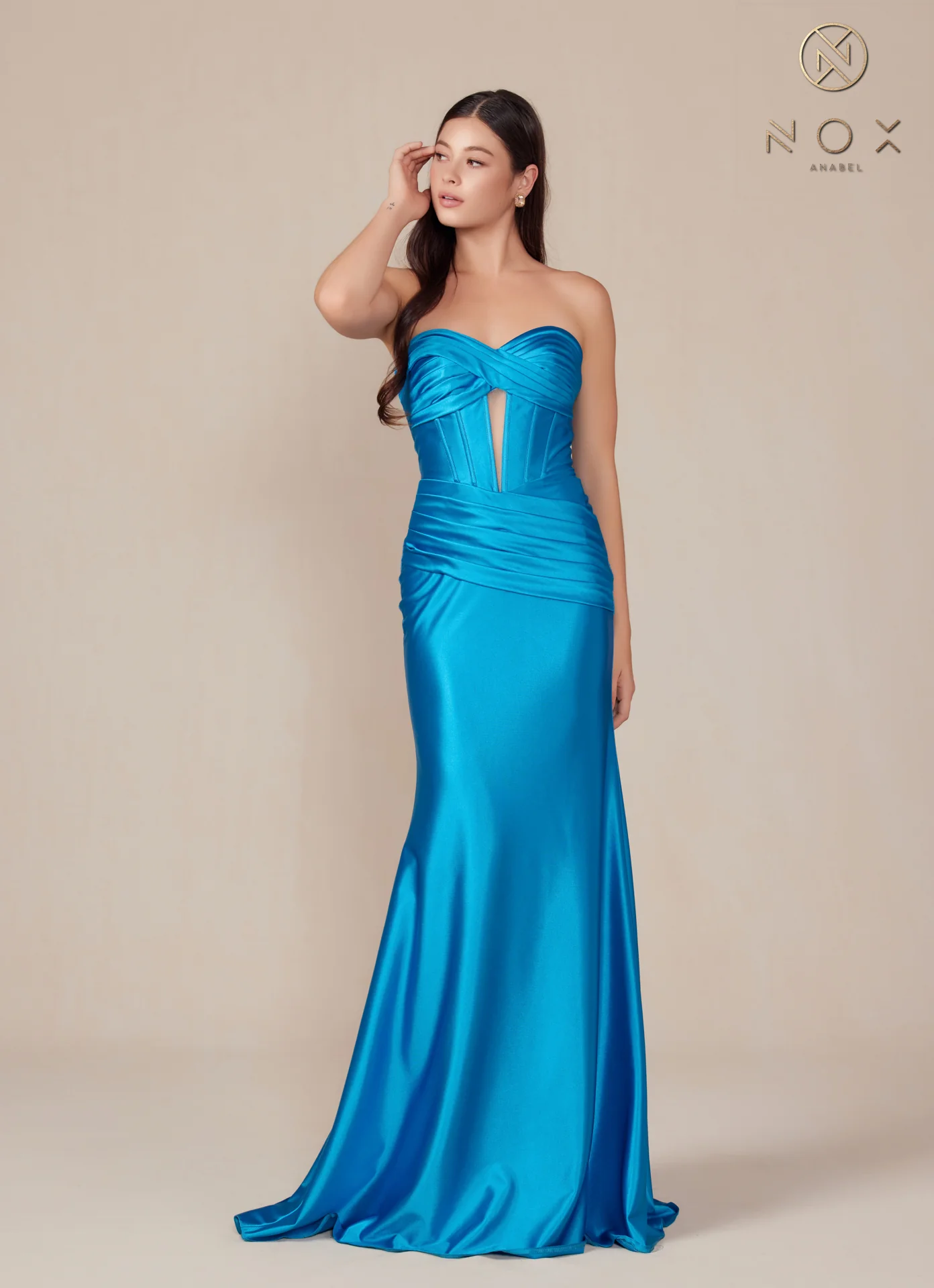 Nox Anabel T1500 Long Formal Corset Dress Cut Out Strapless Prom Evening Gown Sweetheart - Image 15