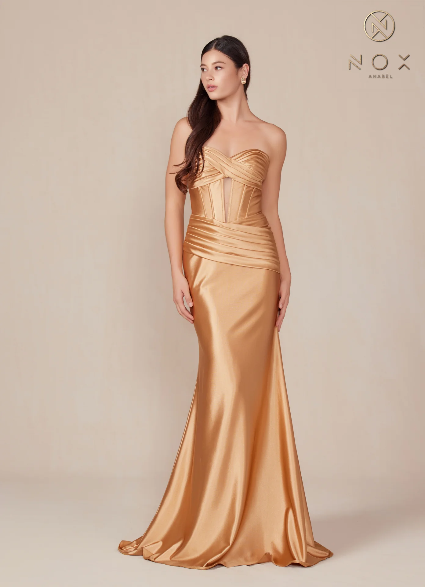 Nox Anabel T1500 Long Formal Corset Dress Cut Out Strapless Prom Evening Gown Sweetheart - Image 16