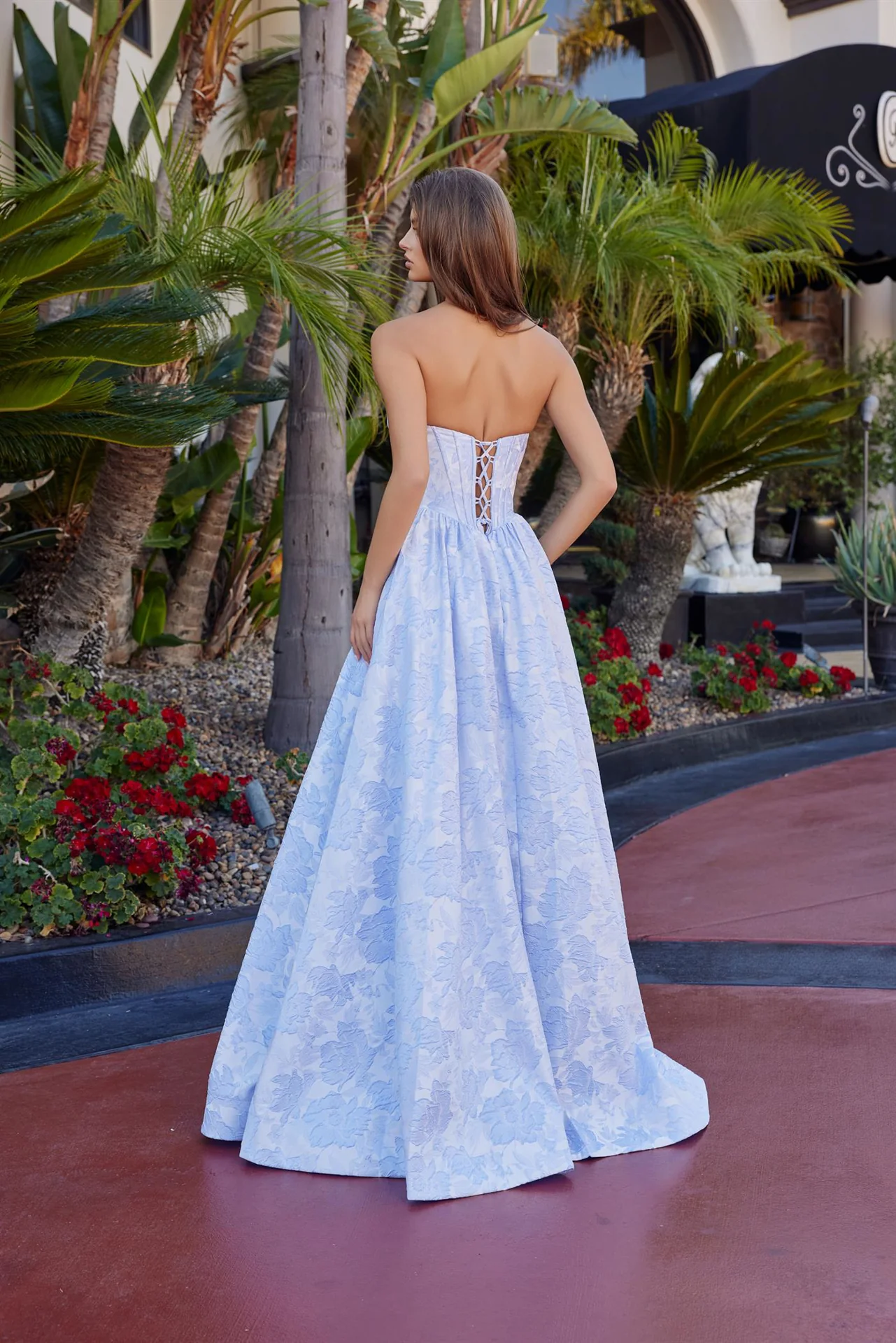Nox Anabel T1912 Strapless A-Line Crystal Corset Prom Dress - Image 7