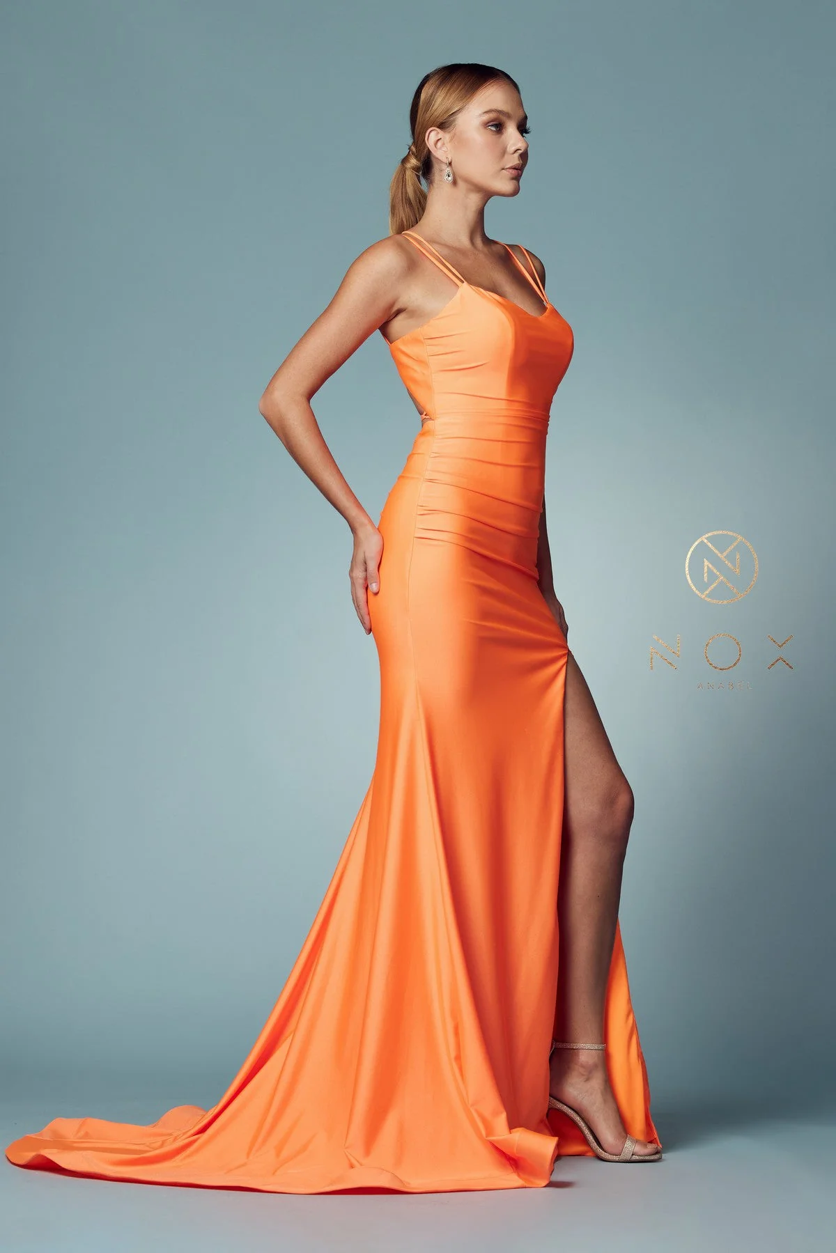 Nox Anabel T481 Size 12 Iris Prom Dress Backless Corset Slit - Image 22