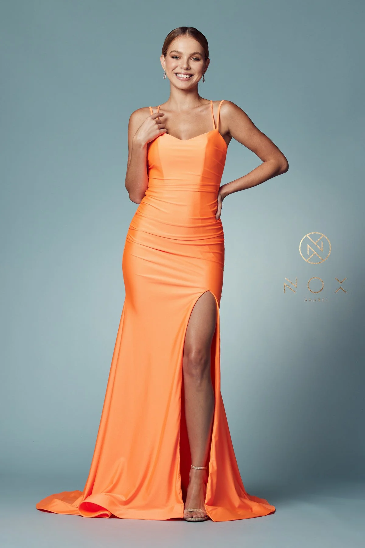 Nox Anabel T481 Size 12 Iris Prom Dress Backless Corset Slit - Image 23