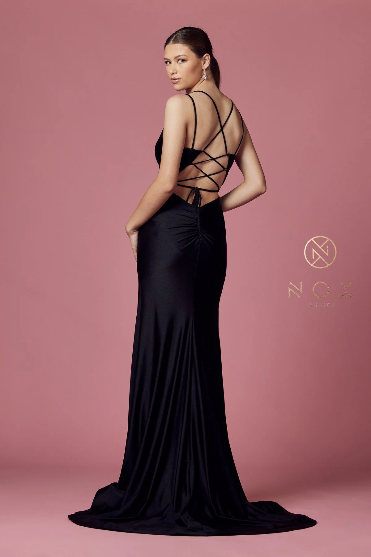Nox Anabel T481 Size 12 Iris Prom Dress Backless Corset Slit - Image 28