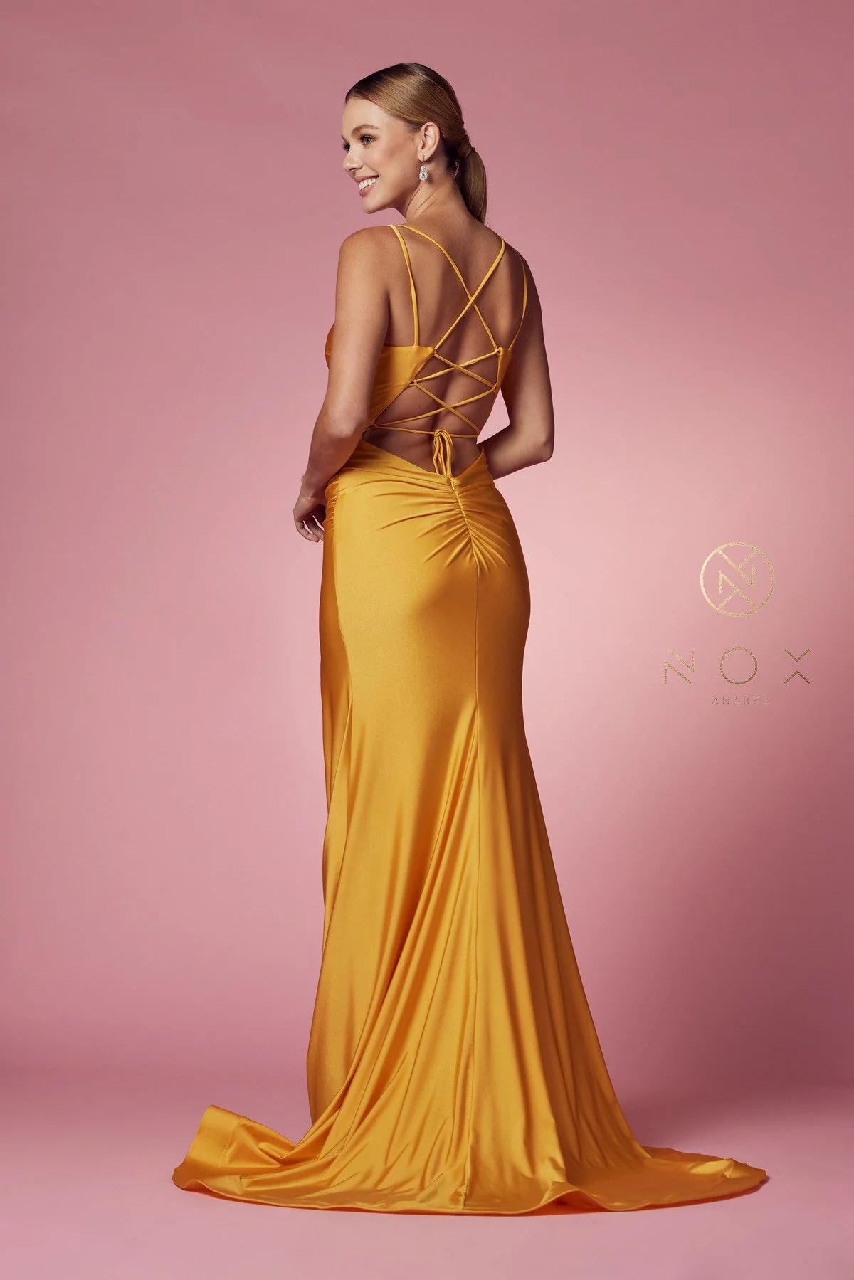 Nox Anabel T481 Size 12 Iris Prom Dress Backless Corset Slit - Image 30