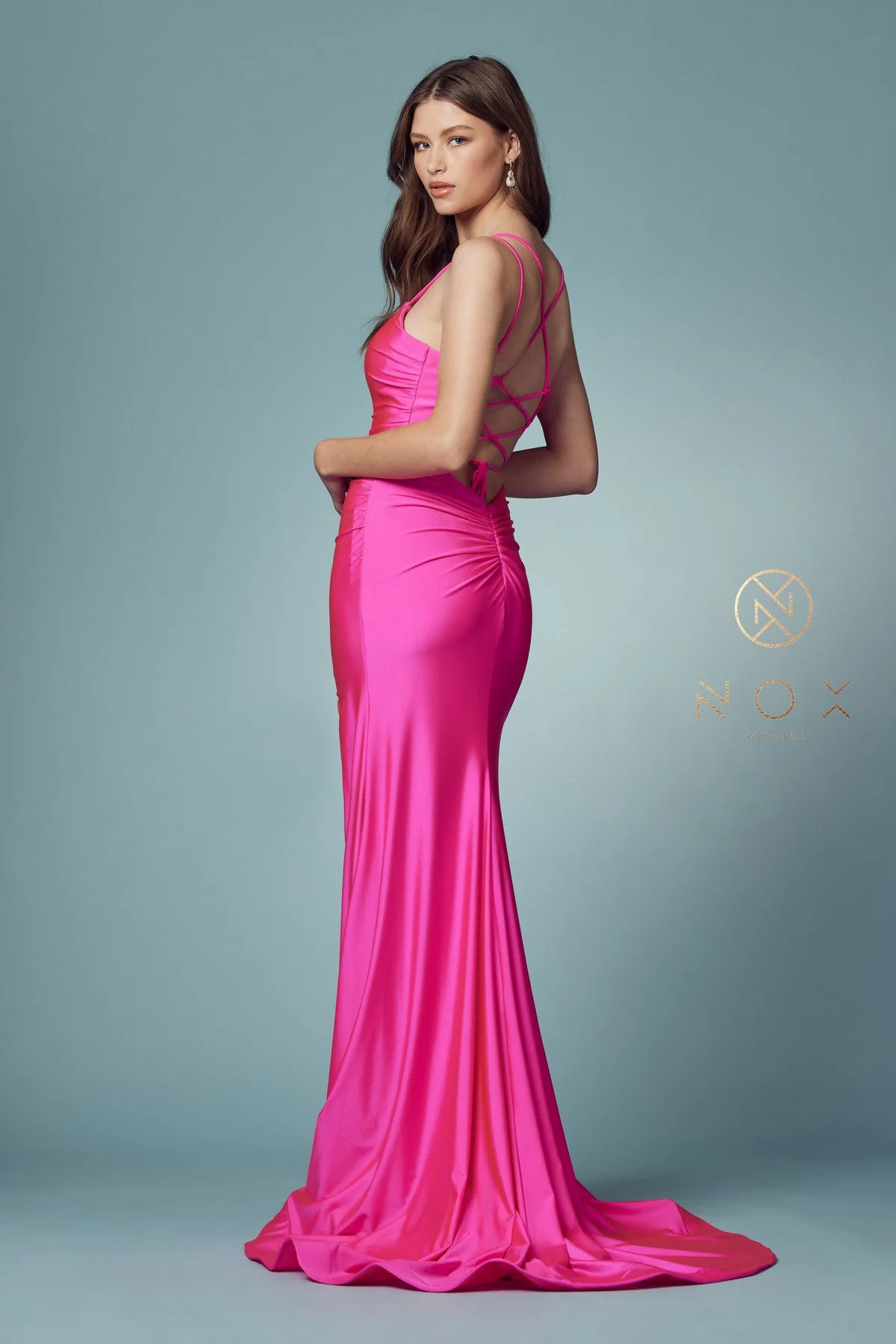 Nox Anabel T481 Size 12 Iris Prom Dress Backless Corset Slit - Image 31