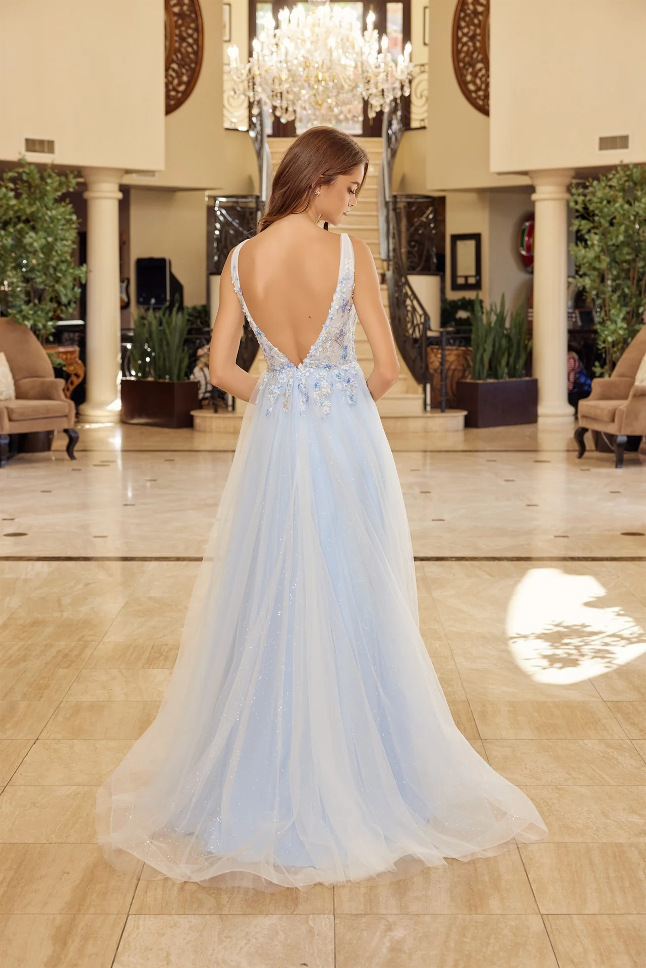 Nox Anabel Y1799 Backless Sheer Floral Corset Prom Dress - Image 5