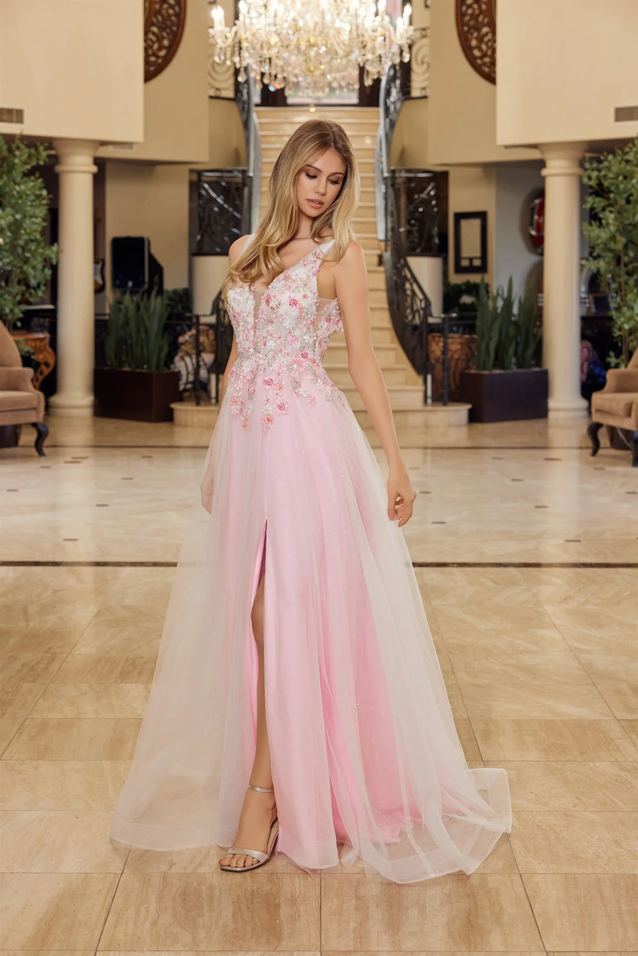 Nox Anabel Y1799 Backless Sheer Floral Corset Prom Dress - Image 8