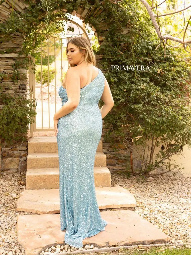 Primavera Couture 14004 Long Fitted One Shoulder Sequin Plus Size Prom Dress Formal Gown - Image 15