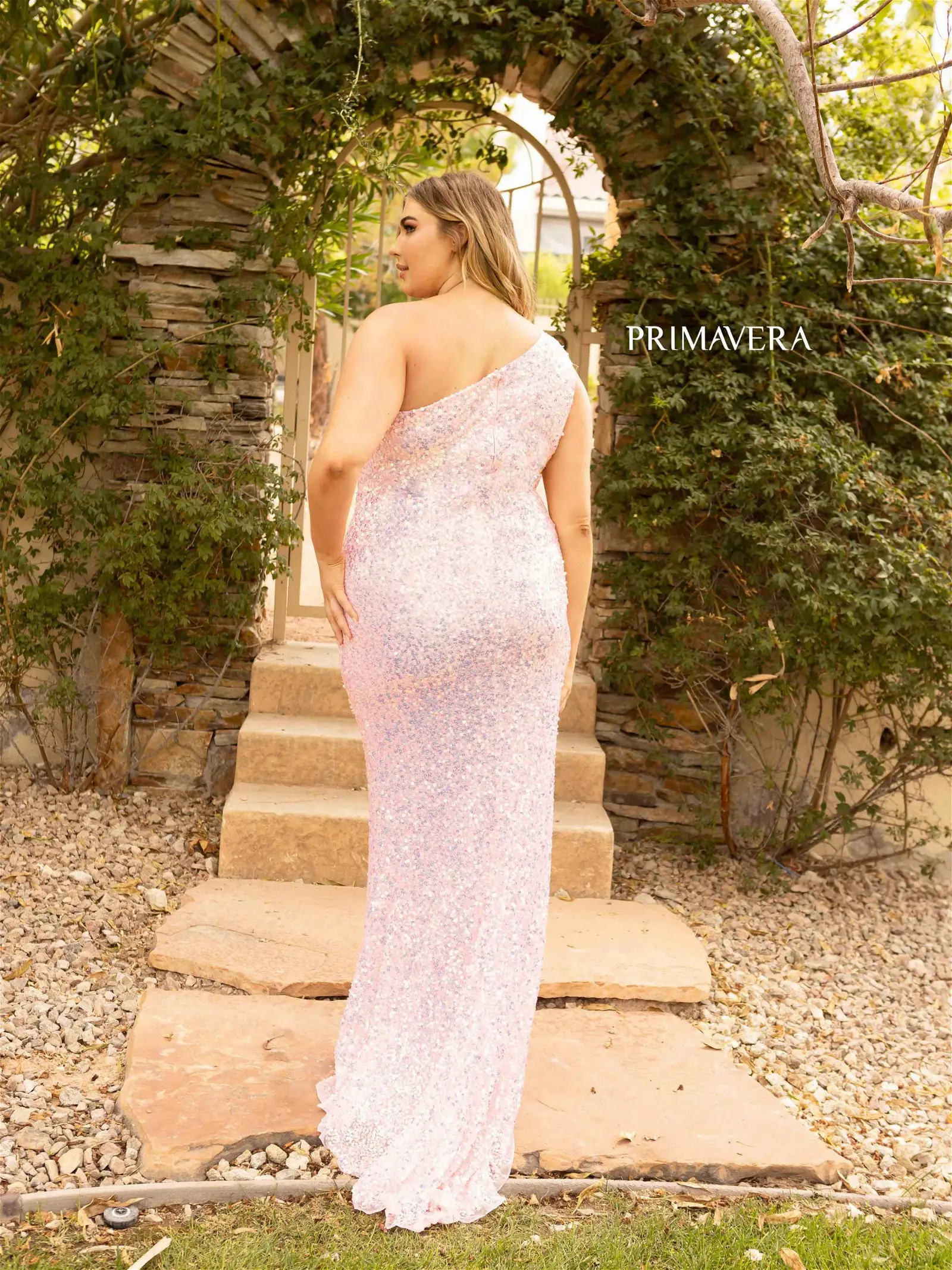 Primavera Couture 14004 Size 20 Neon Pink Long Fitted One Shoulder Sequin Plus Size Prom Dress Formal Gown - Image 18