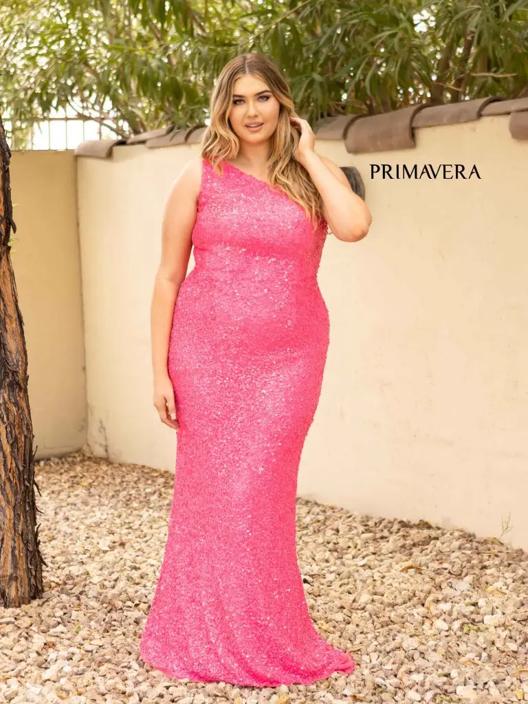 Primavera Couture 14004 Size 22 Gold Long Fitted One Shoulder Sequin Plus Size Prom Dress Formal Gown - Image 6