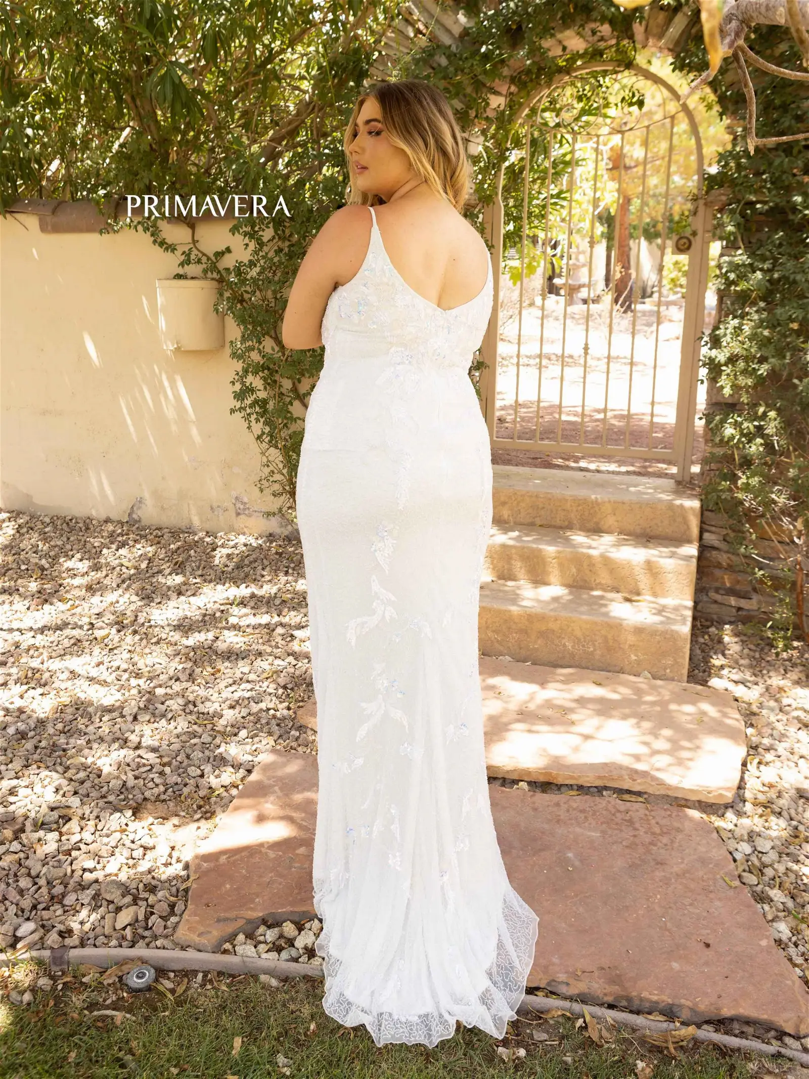 Primavera Couture 14005 Size 22 Peacock Long Beaded Sequin Fitted Plus Size Prom Dress Formal Gown - Image 6