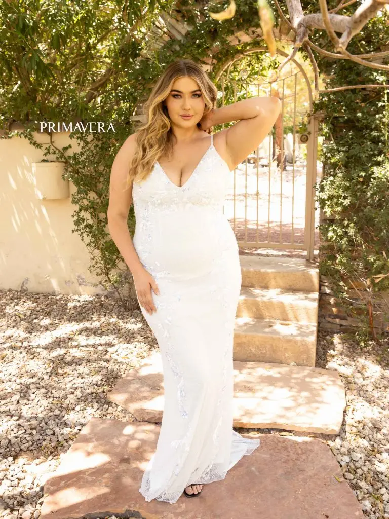 Primavera Couture 14005 Size 22 Peacock Long Beaded Sequin Fitted Plus Size Prom Dress Formal Gown - Image 7