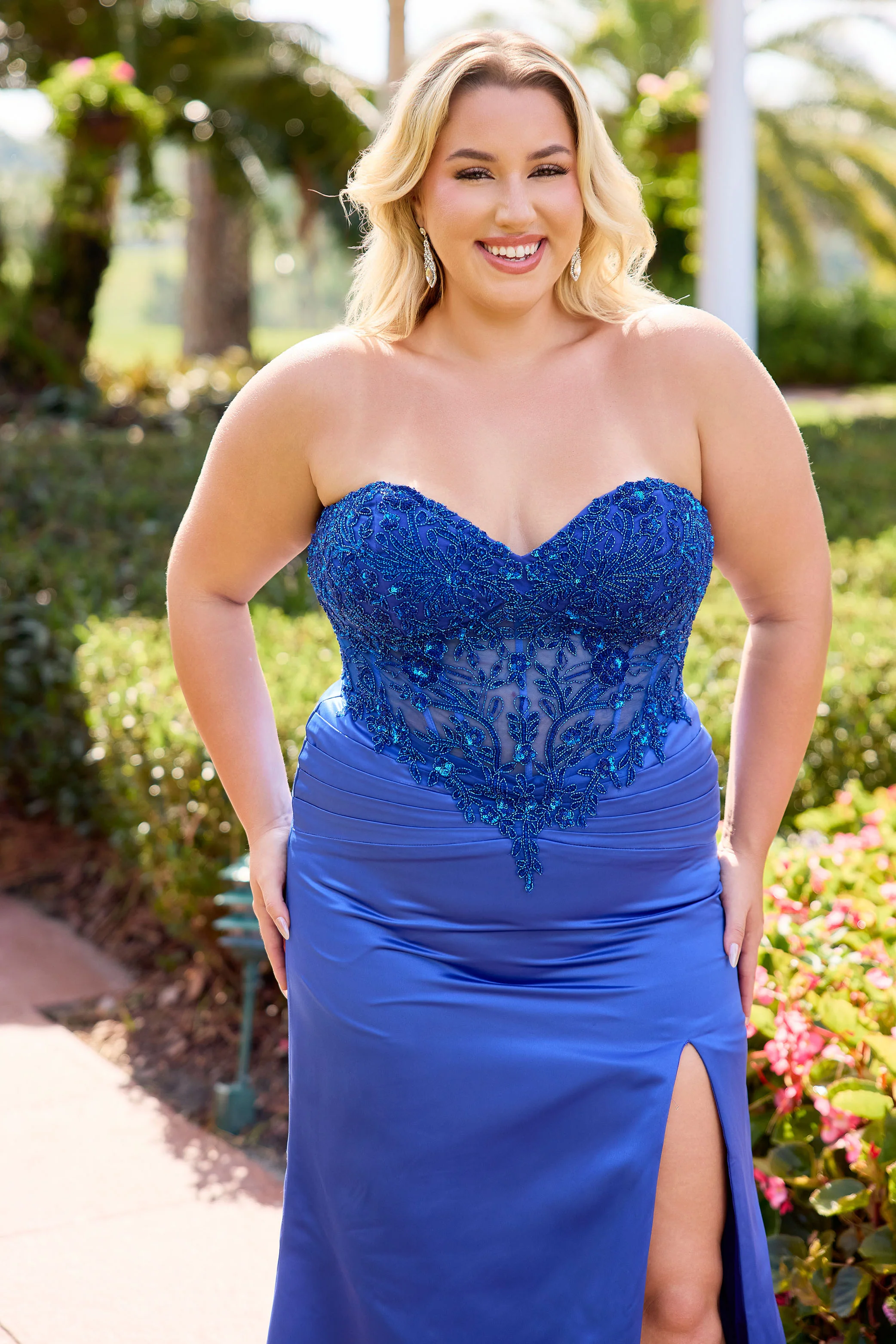 Primavera Couture 14109 Satin Plus Sized Prom Dress Lace - Image 10