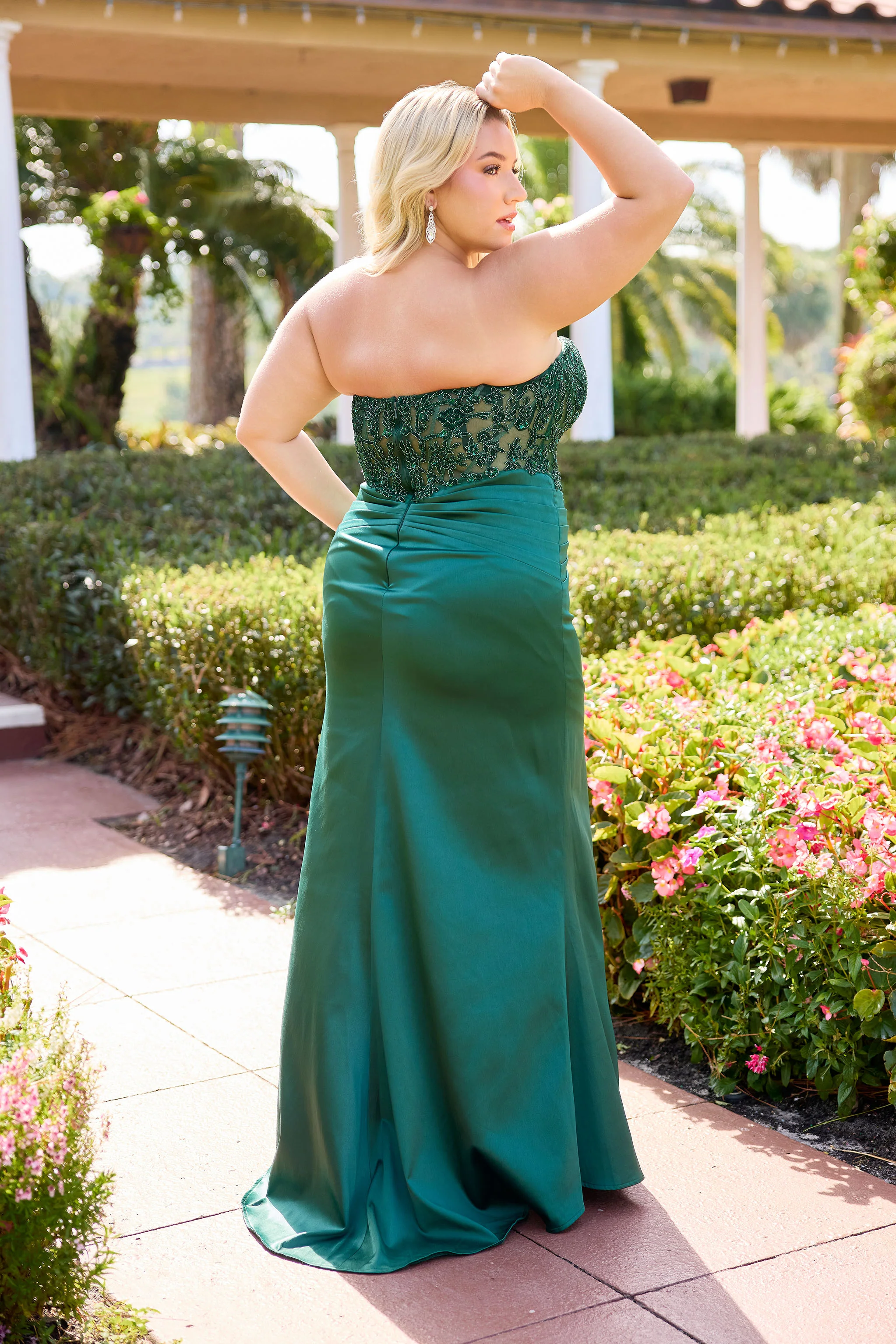 Primavera Couture 14109 Satin Plus Sized Prom Dress Lace - Image 6