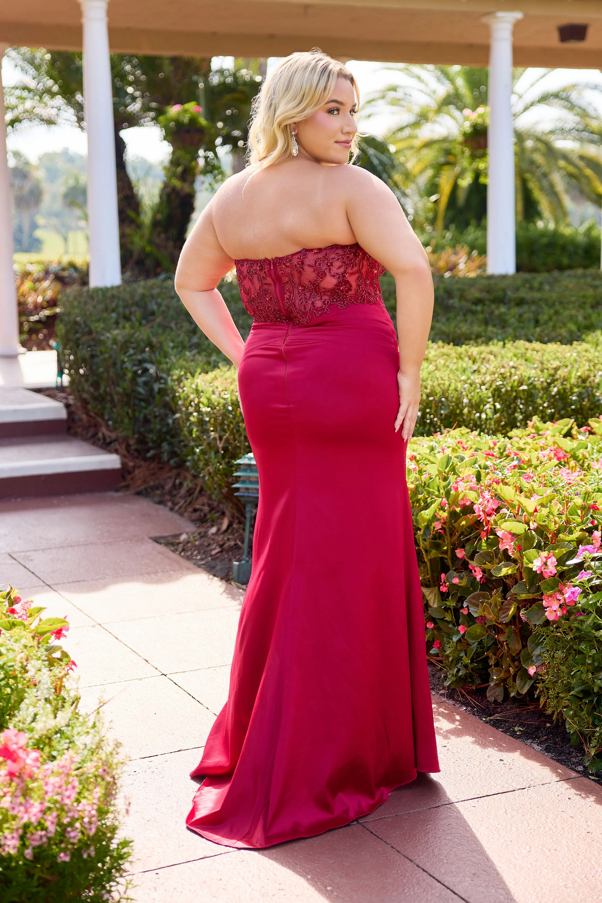 Primavera Couture 14109 Satin Plus Sized Prom Dress Lace - Image 9